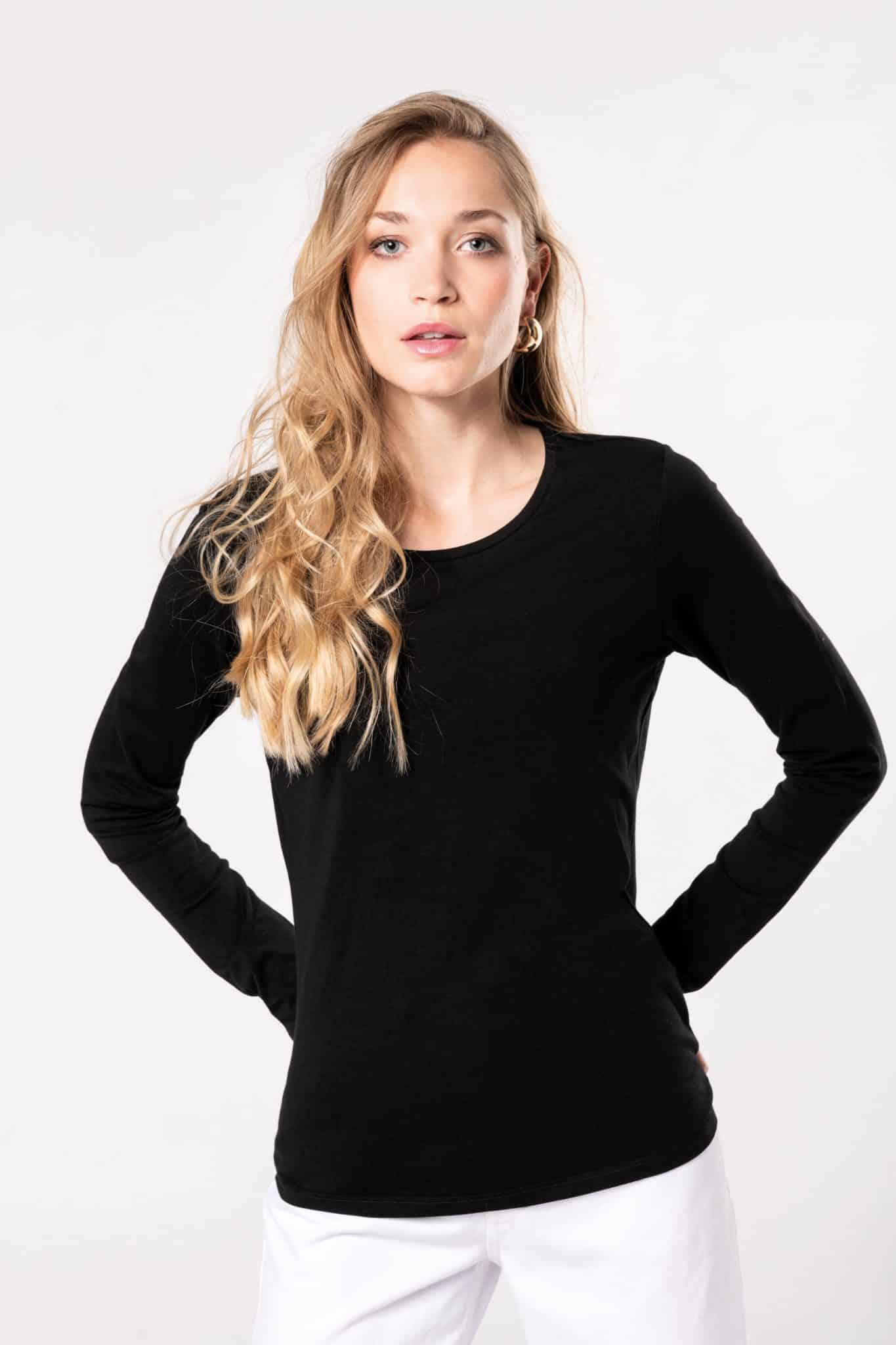 Miniature 1 pour T-shirt col rond manches longues femme