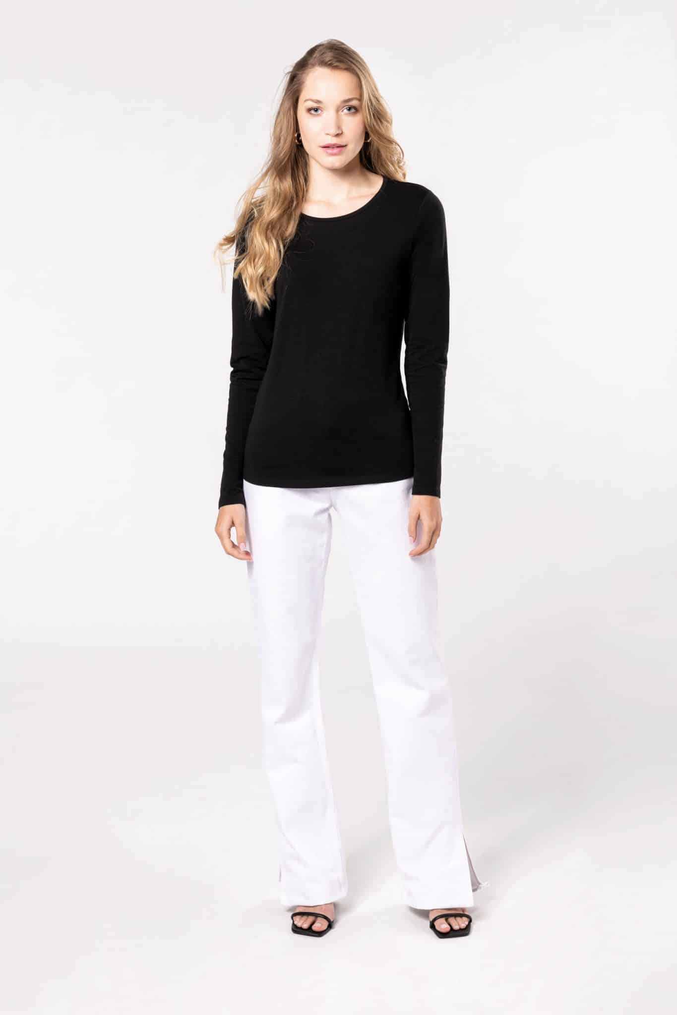 Miniature 4 pour T-shirt col rond manches longues femme