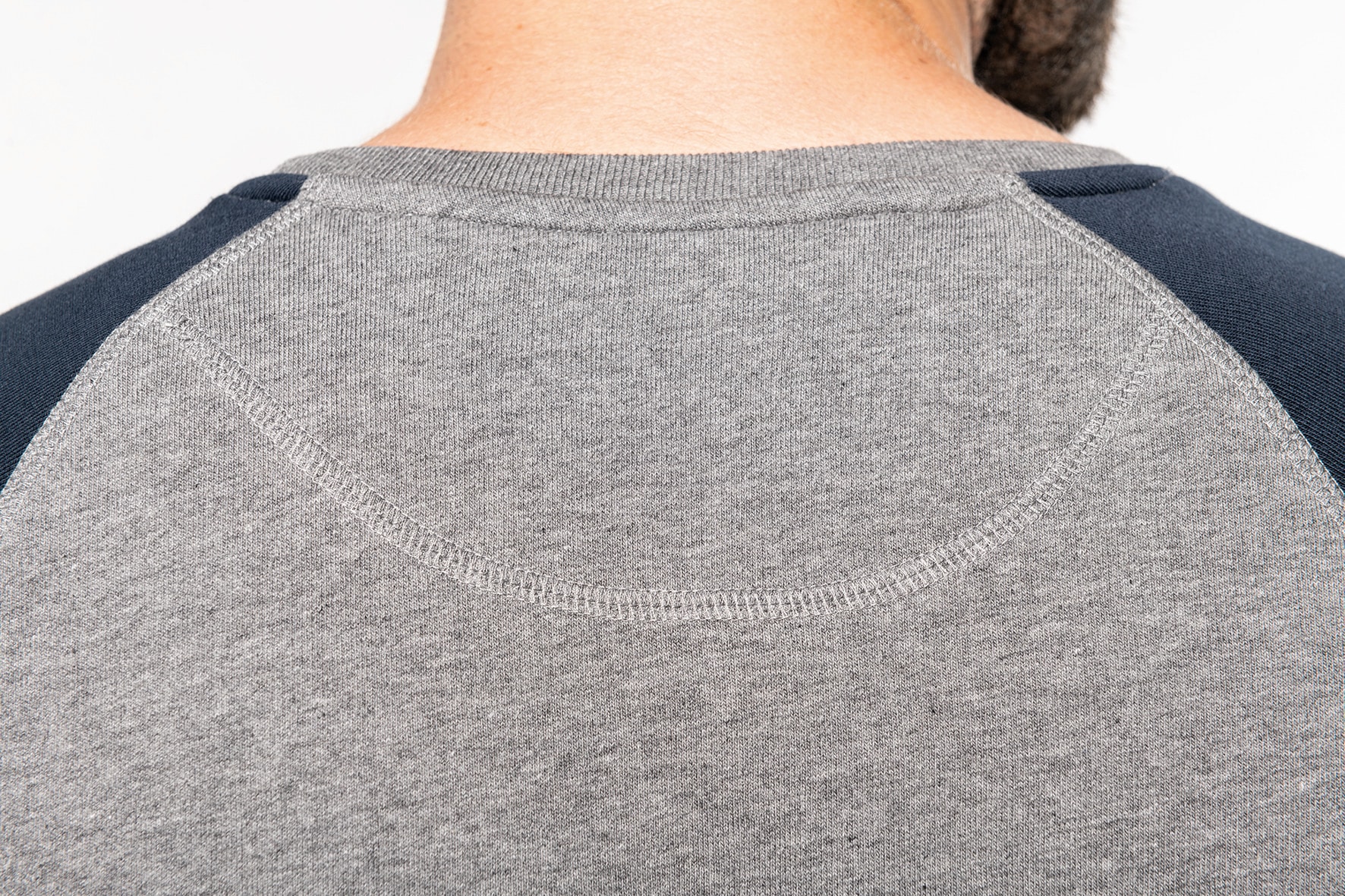 Miniature 7 pour Sweat-shirt French Terry Bio bicolore col rond manches raglan homme