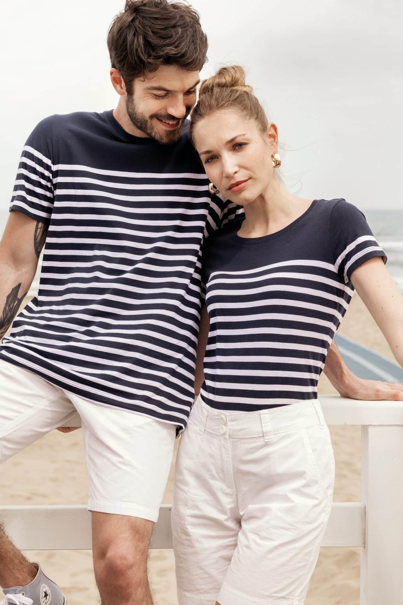 Miniature 10 pour T-shirt marin col rond Bio homme