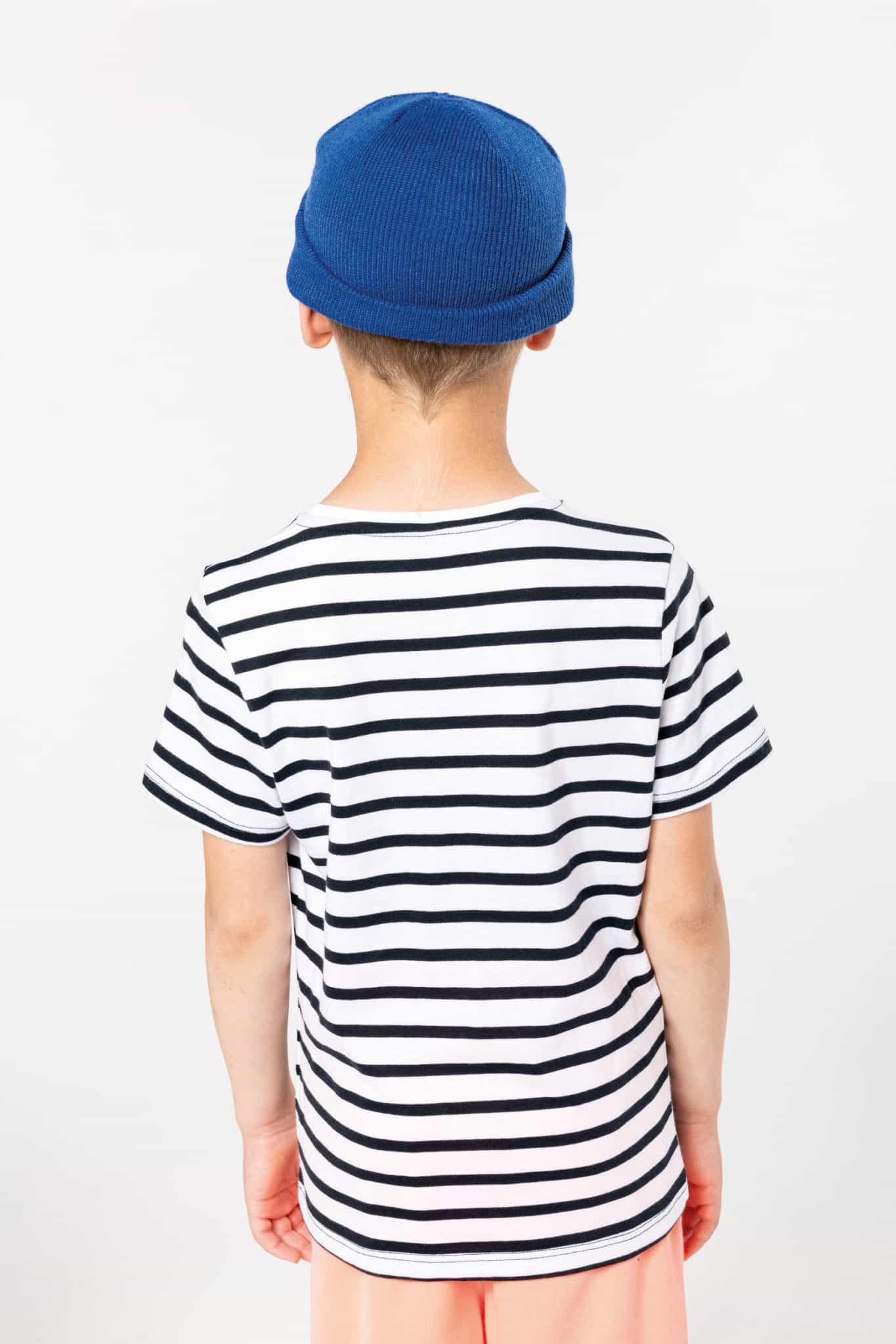 Miniature 2 pour T-shirt rayé marin avec poche manches courtes enfant
