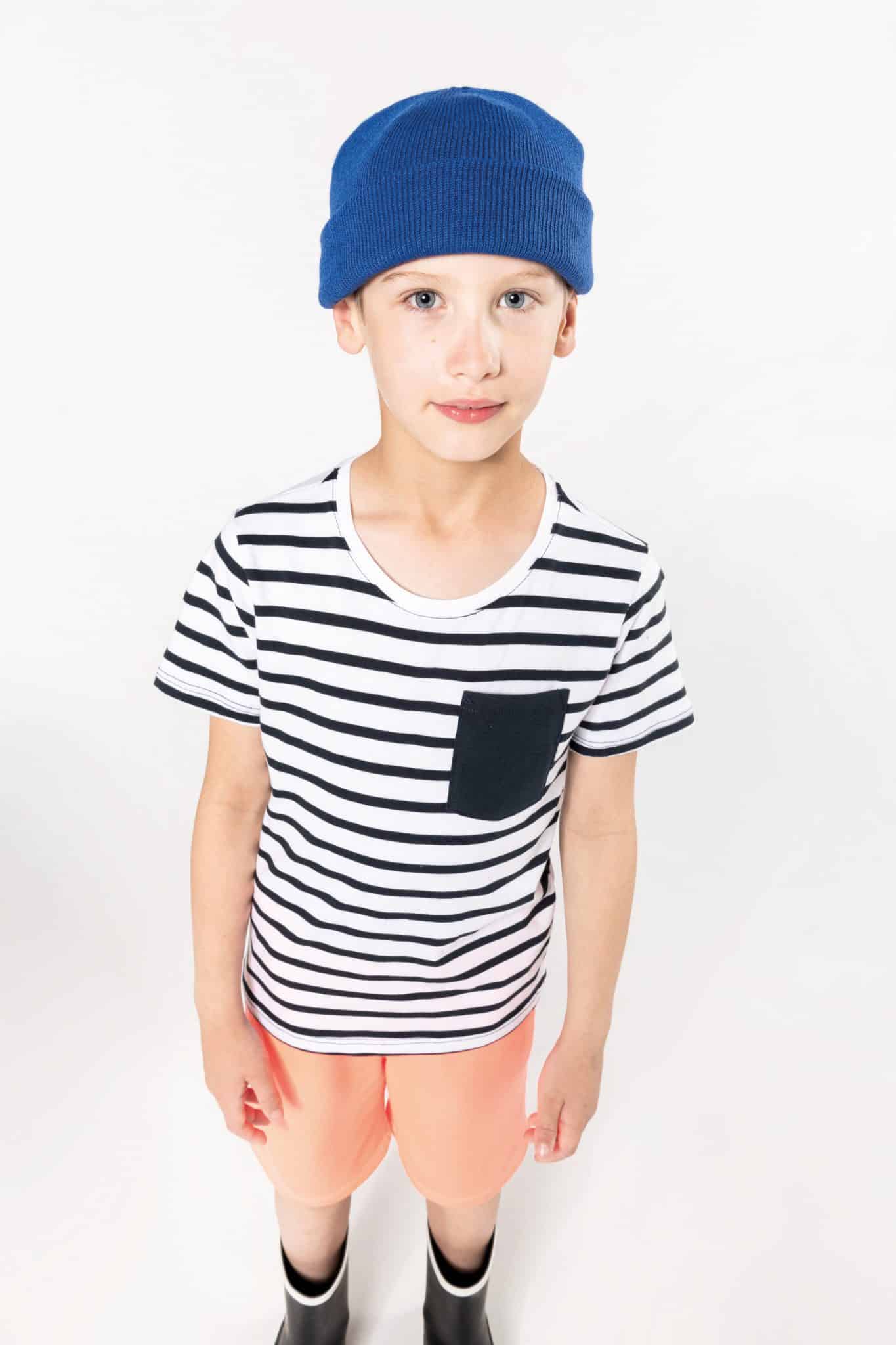 Miniature 3 pour T-shirt rayé marin avec poche manches courtes enfant