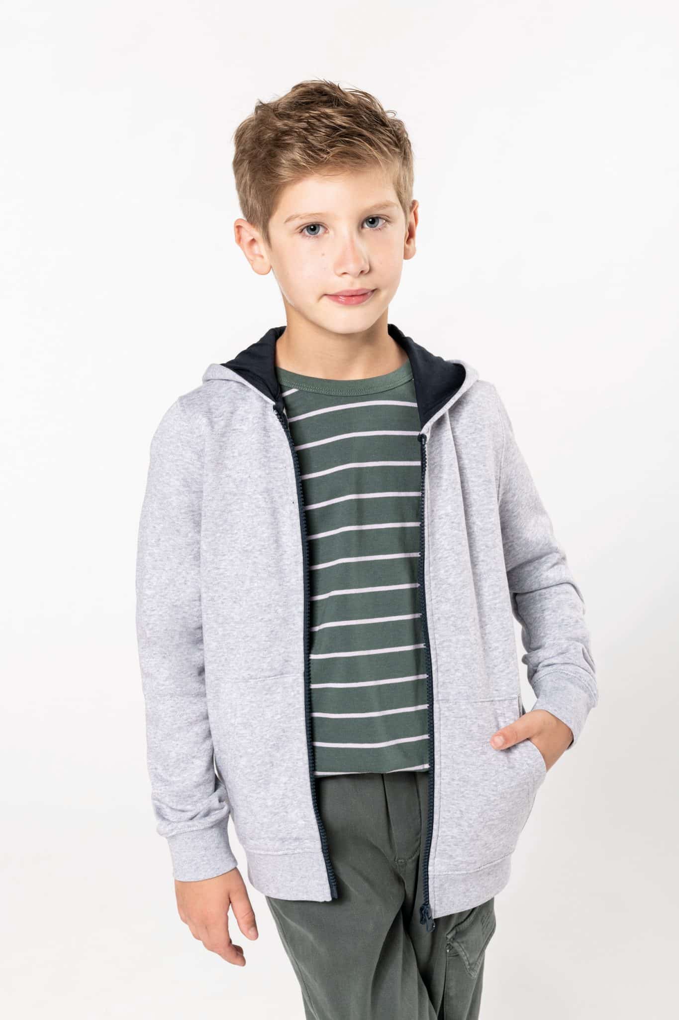 Miniature 3 pour Sweat-shirt zippé capuche enfant