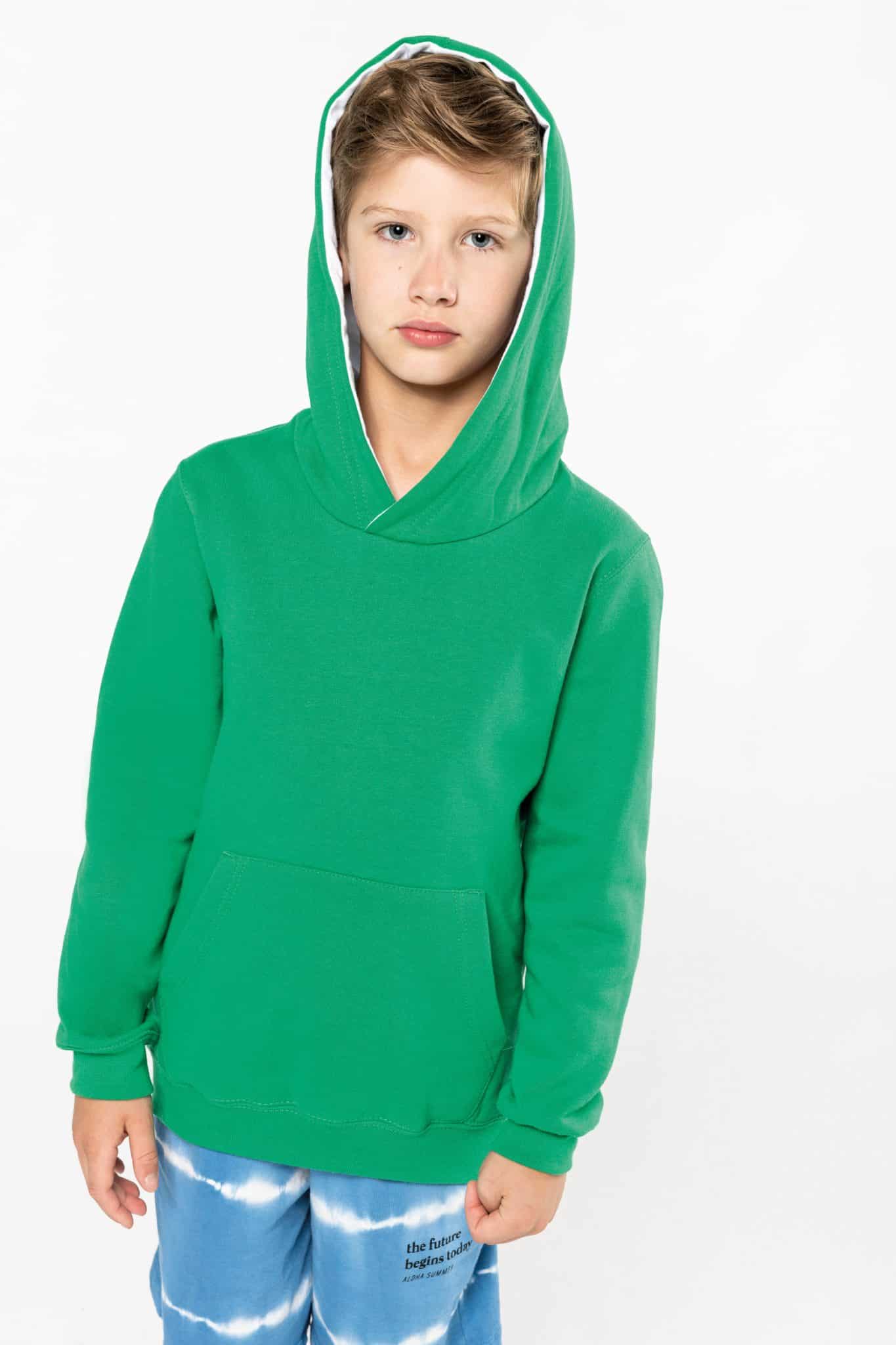Miniature 2 pour Sweat-shirt capuche contrastée enfant