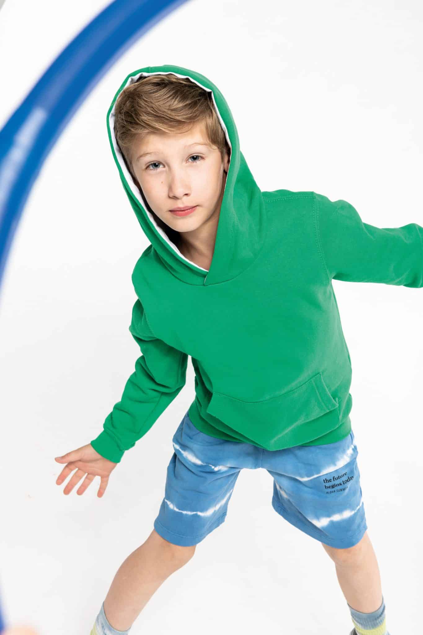 Miniature 5 pour Sweat-shirt capuche contrastée enfant