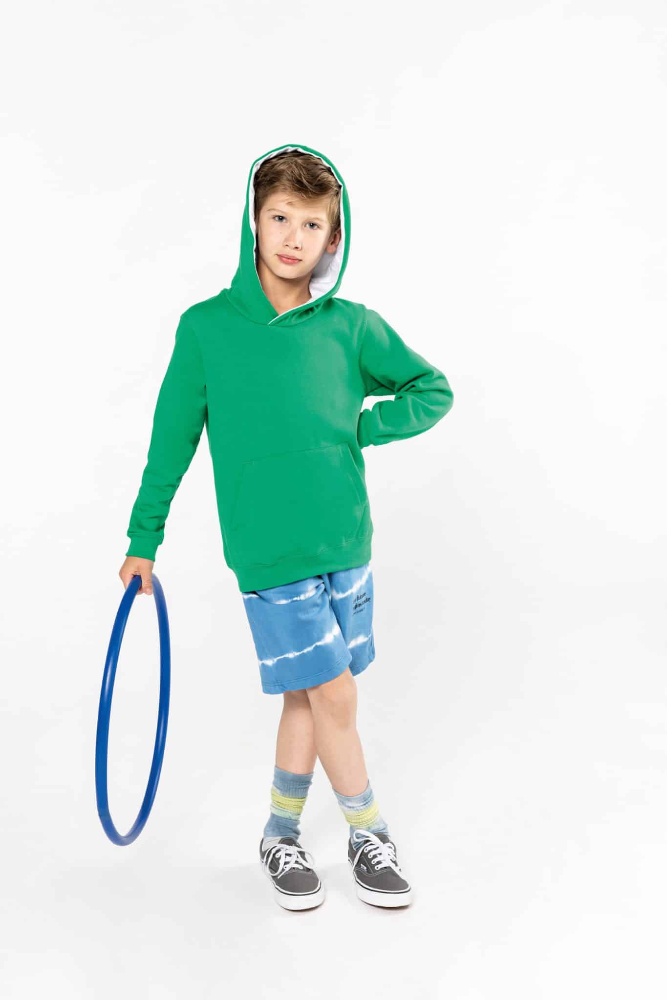 Miniature 4 pour Sweat-shirt capuche contrastée enfant