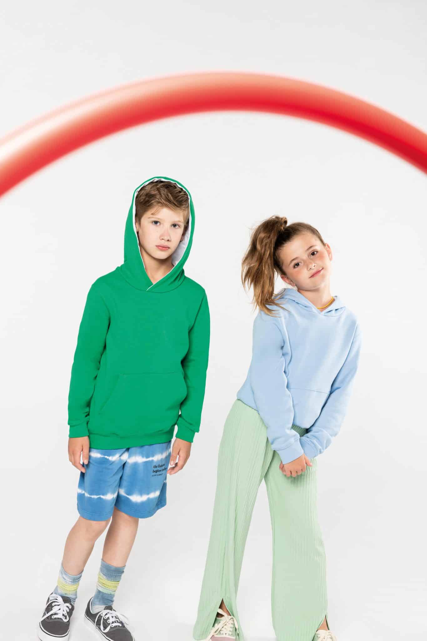 Miniature 1 pour Sweat-shirt capuche contrastée enfant