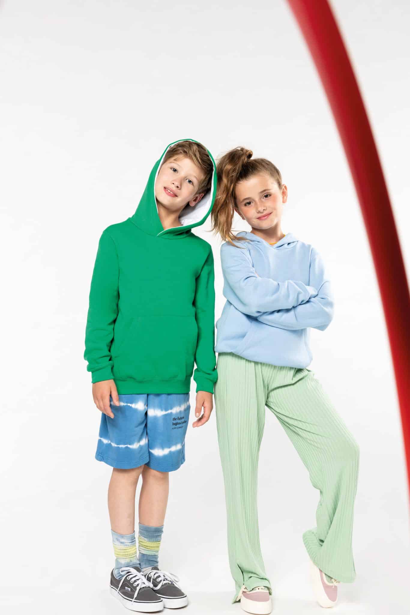 Miniature 6 pour Sweat-shirt capuche contrastée enfant
