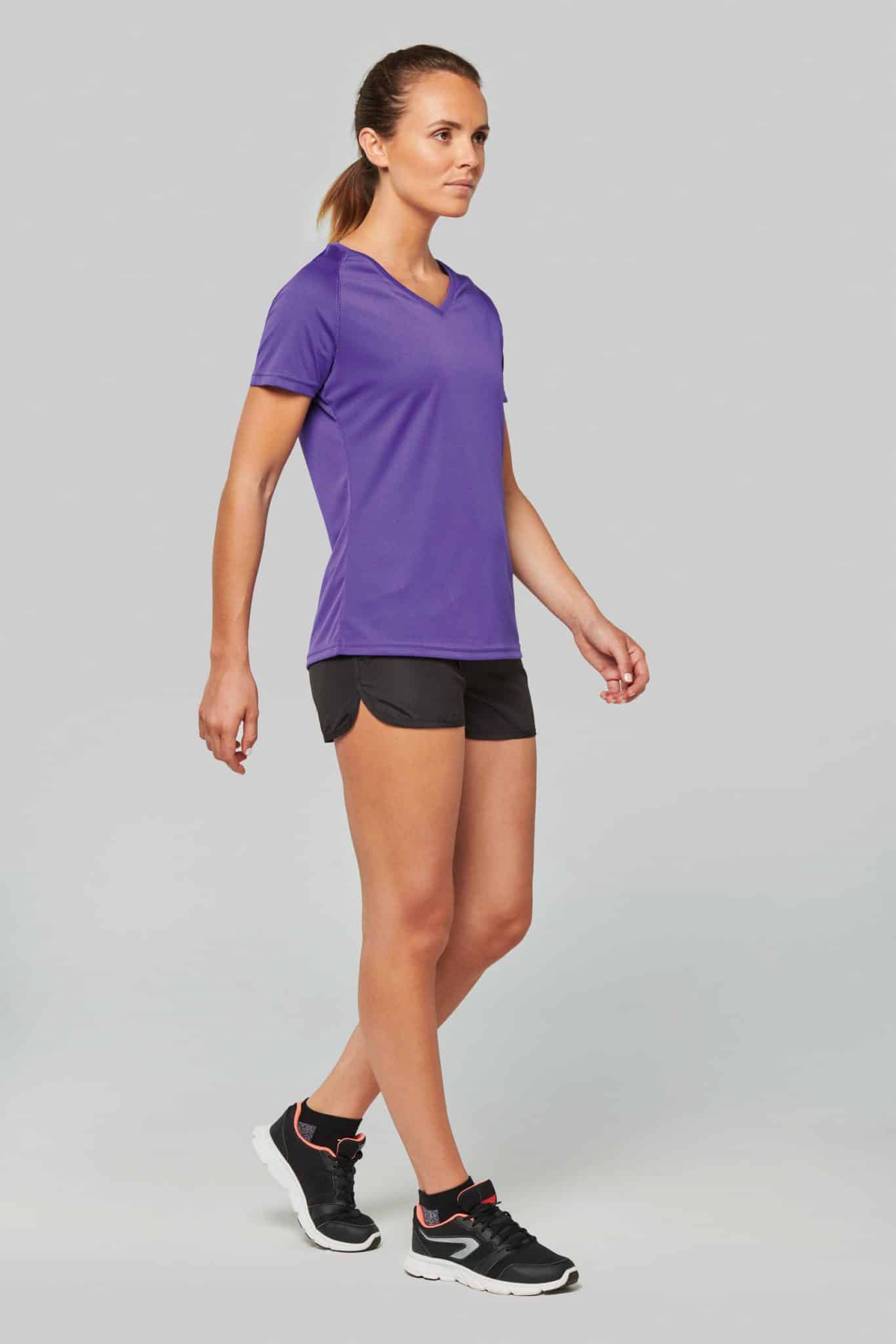 Miniature 5 pour T-shirt de sport manches courtes col v femme