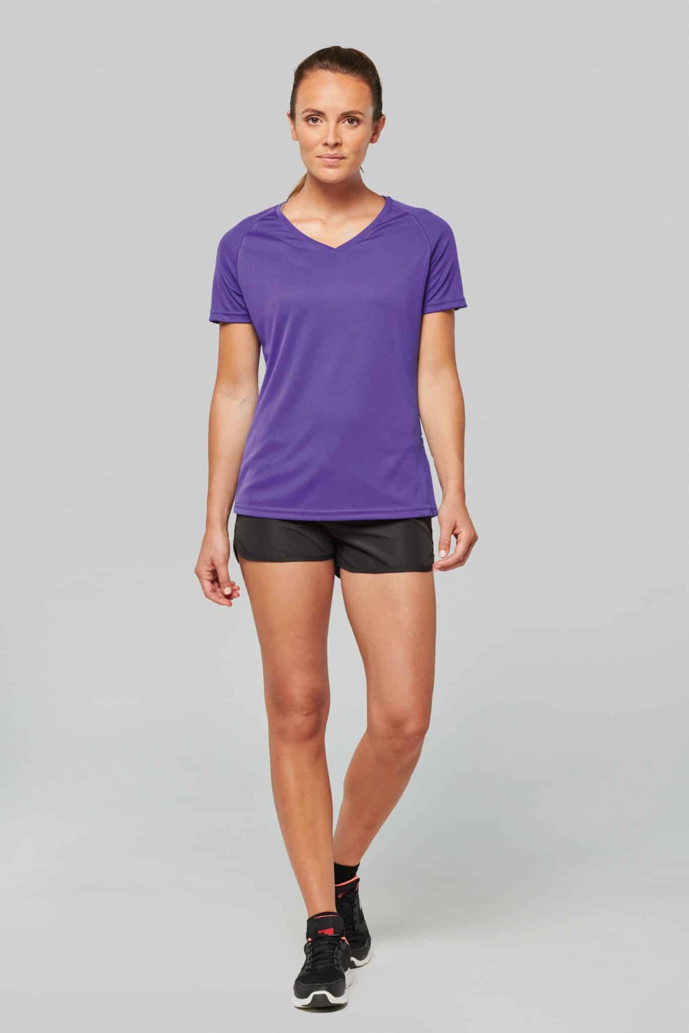 Miniature 4 pour T-shirt de sport manches courtes col v femme