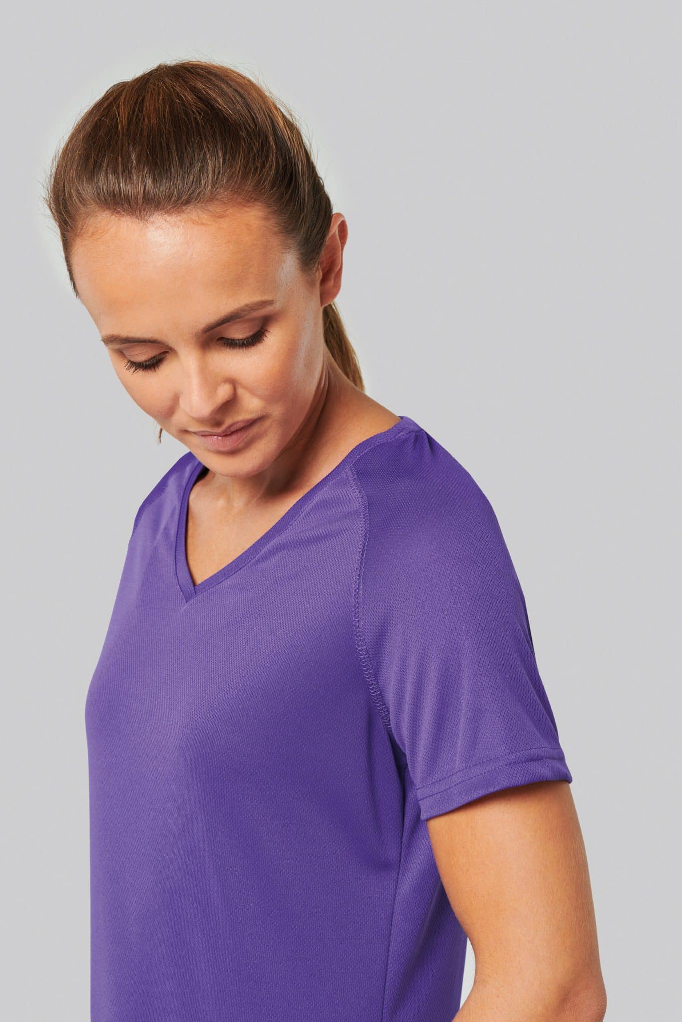 Miniature 8 pour T-shirt de sport manches courtes col v femme