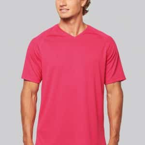 Visuel T-shirt de sport manches courtes col v homme