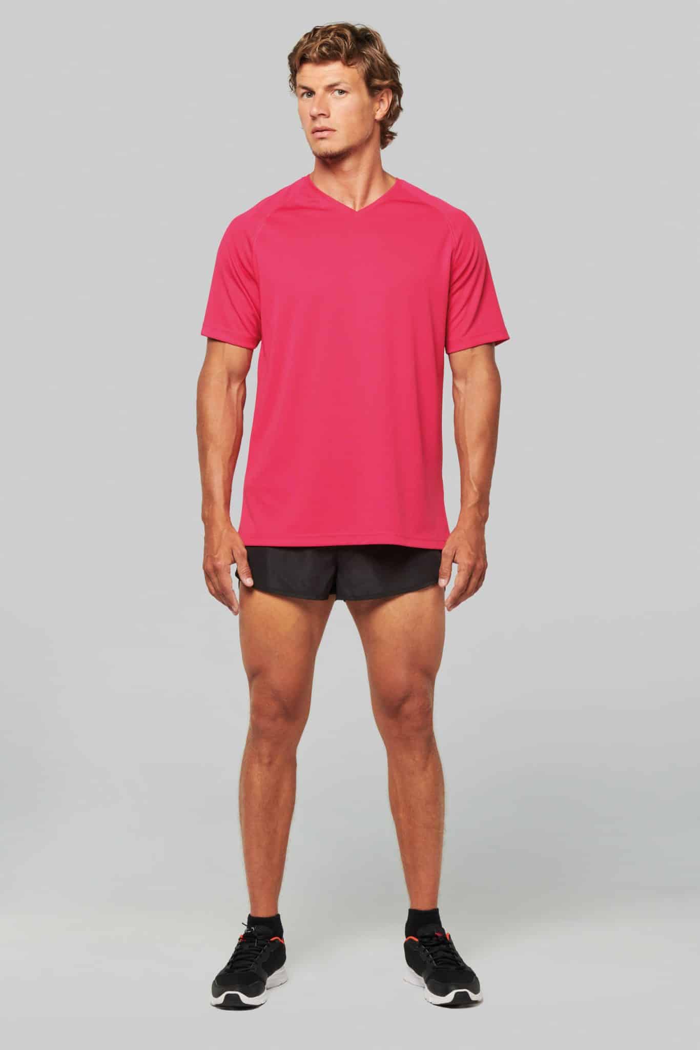 Miniature 4 pour T-shirt de sport manches courtes col v homme