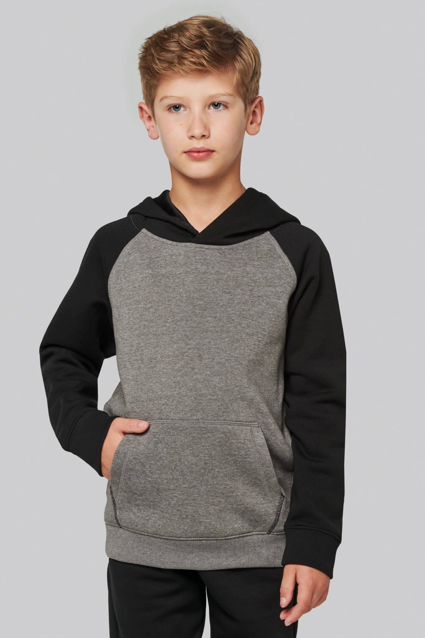 Miniature 1 pour Sweat-shirt capuche bicolore enfant