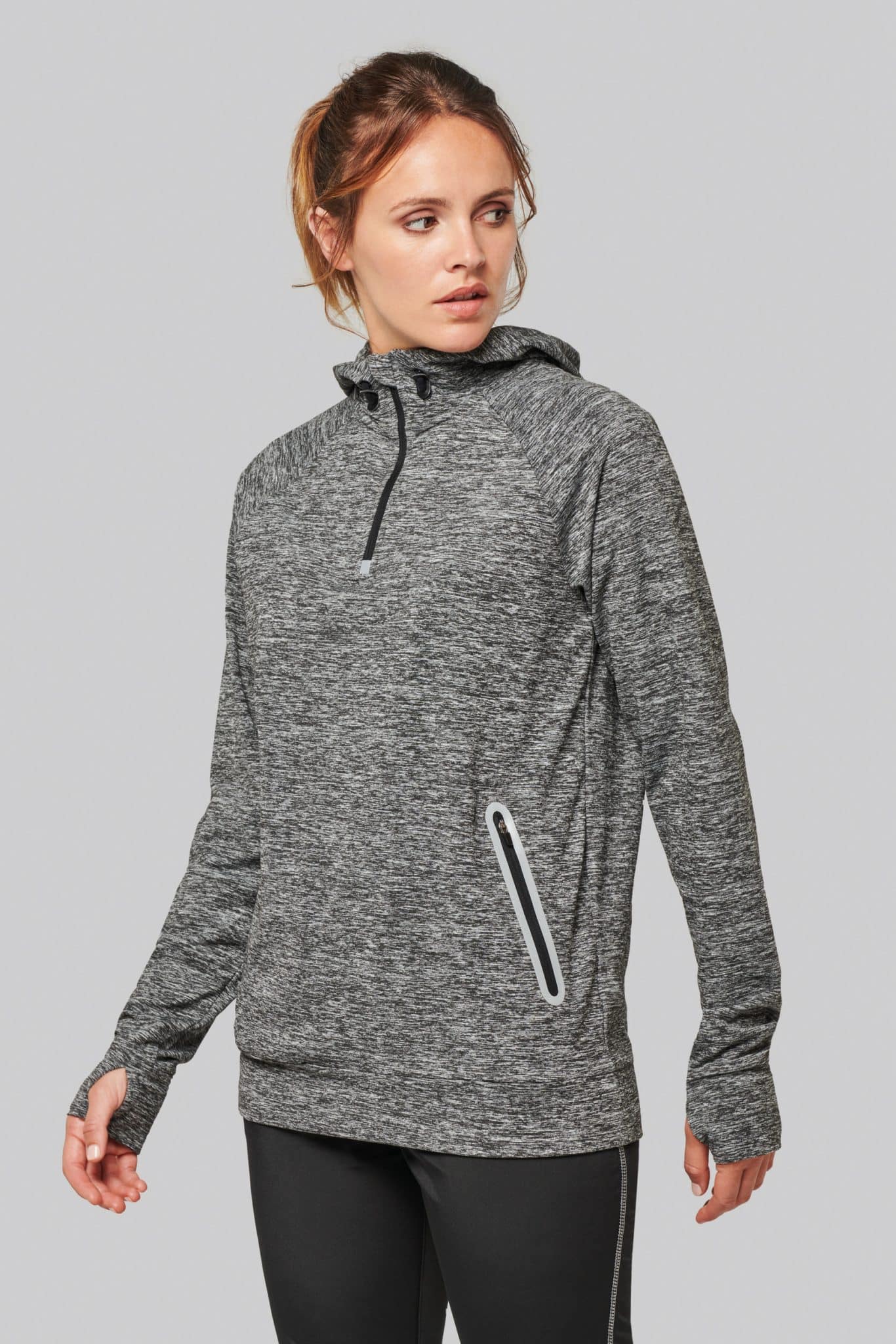 Miniature 11 pour Sweat-shirt à capuche 1/4 zip sport unisexe
