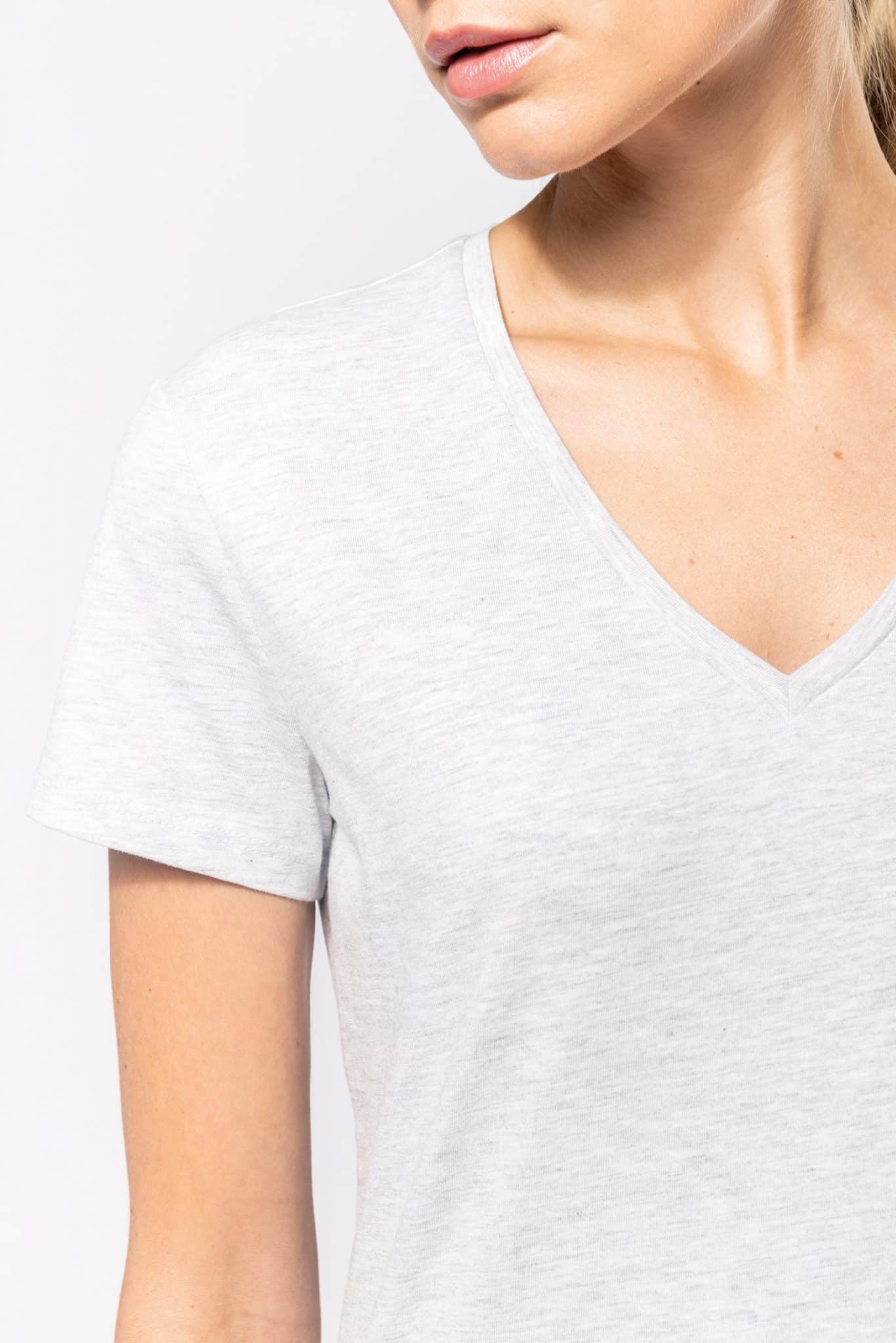 Miniature 7 pour T-shirt col V manches courtes femme