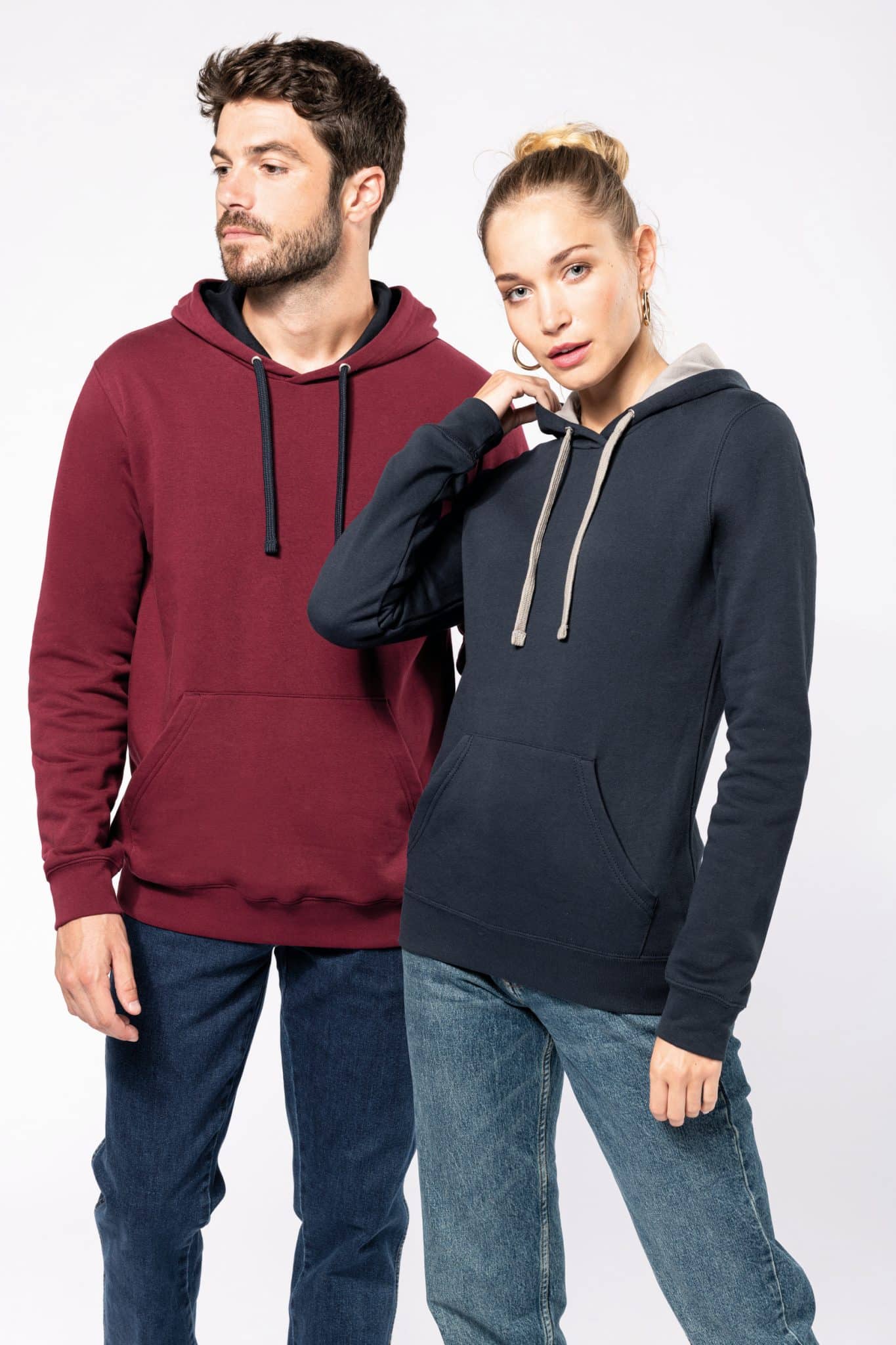 Miniature 5 pour Sweat-shirt capuche contrastée femme