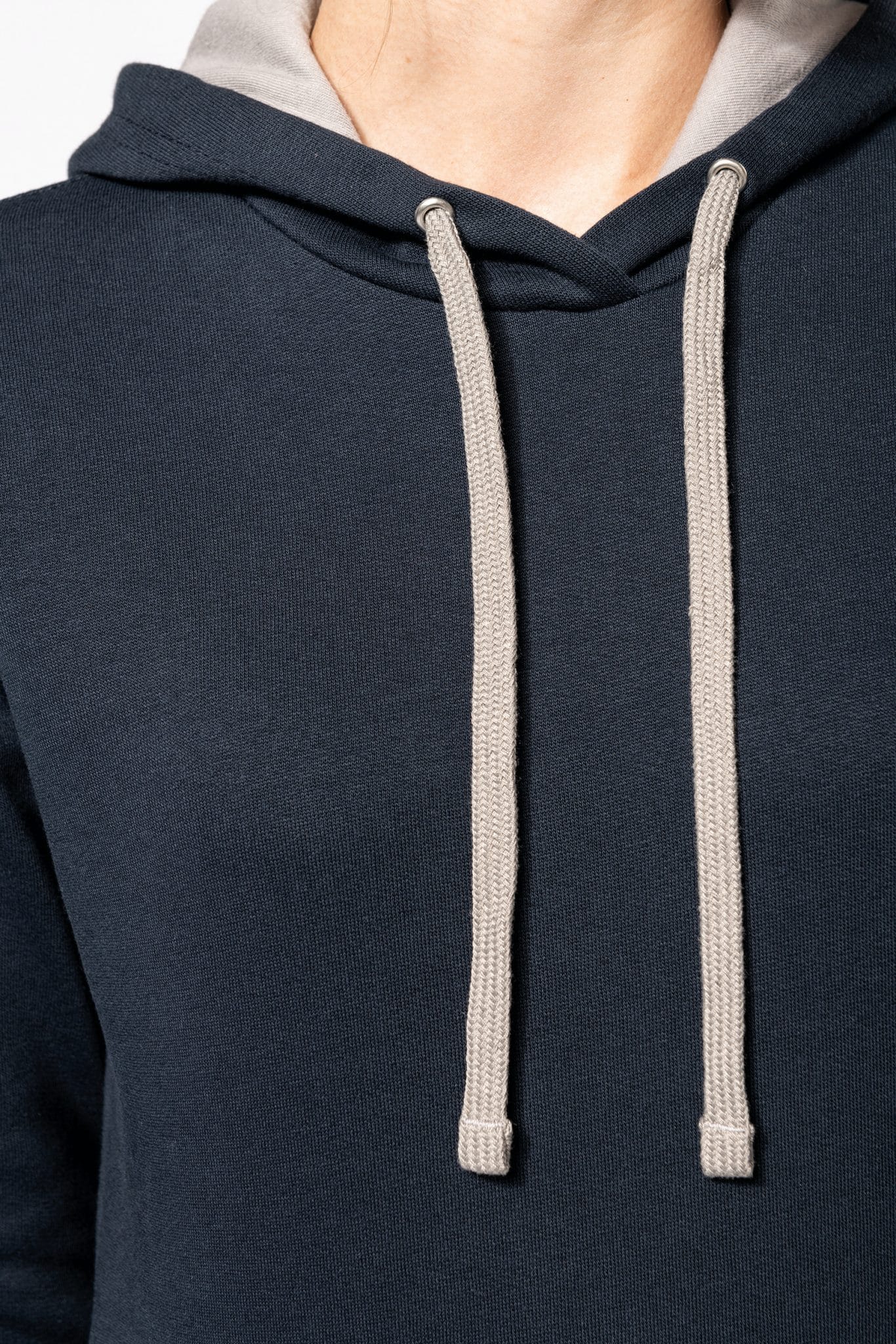 Miniature 7 pour Sweat-shirt capuche contrastée femme