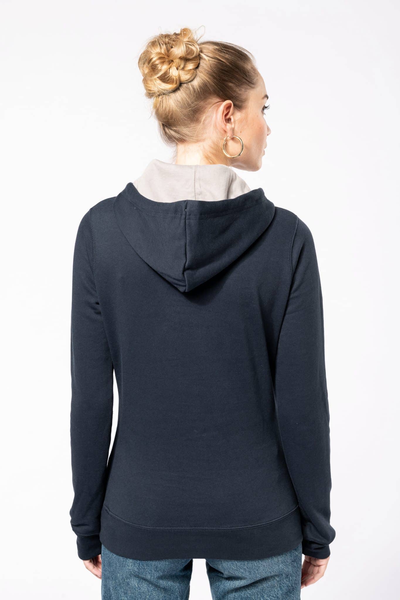 Miniature 2 pour Sweat-shirt capuche contrastée femme