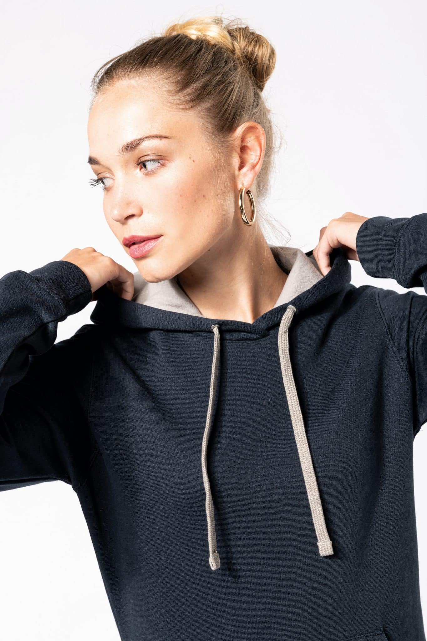 Miniature 3 pour Sweat-shirt capuche contrastée femme