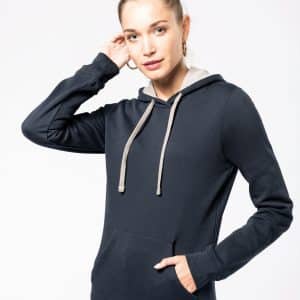 Visuel Sweat-shirt capuche contrastée femme