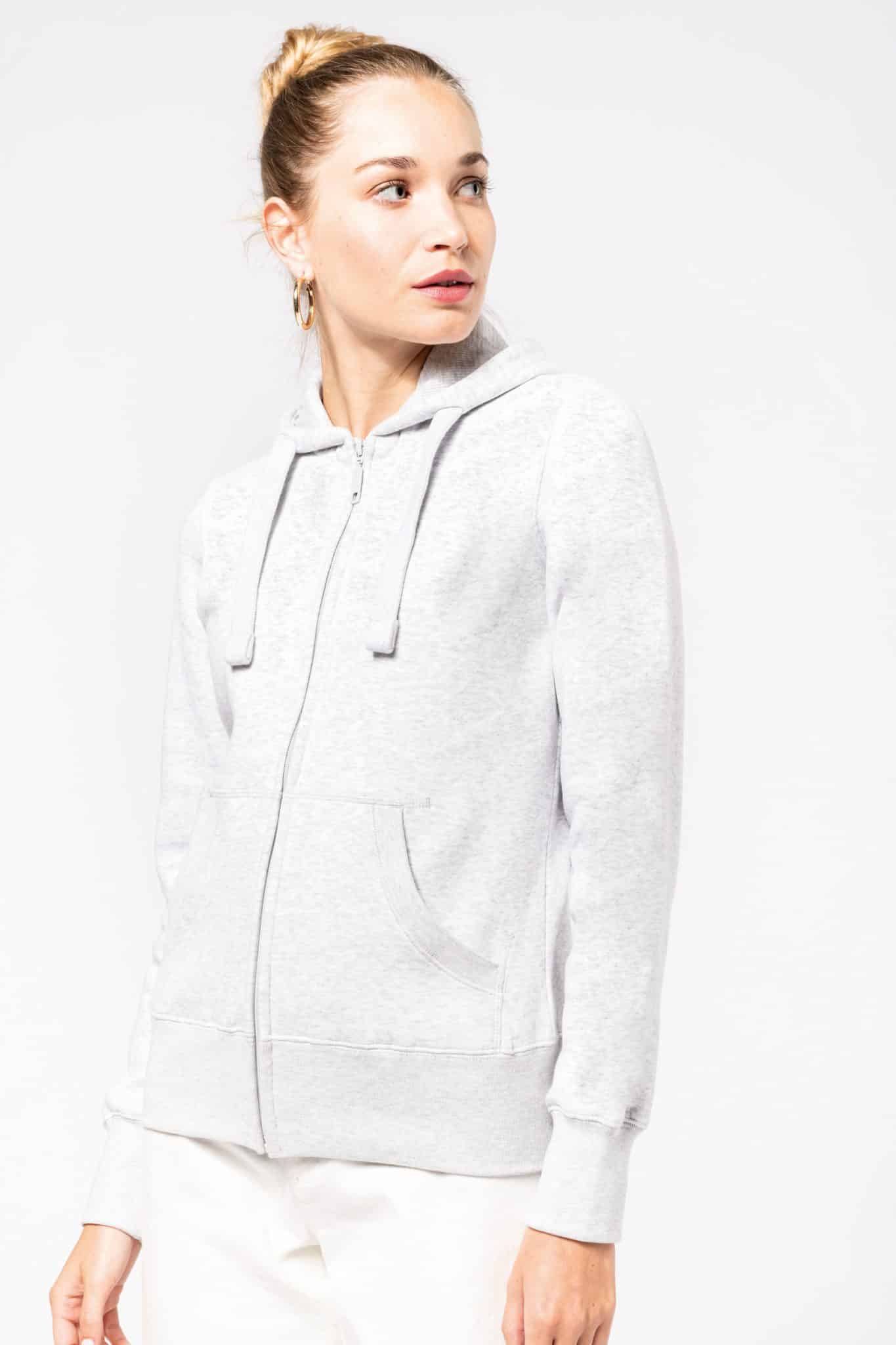 Miniature 1 pour Sweat-shirt zippé capuche femme