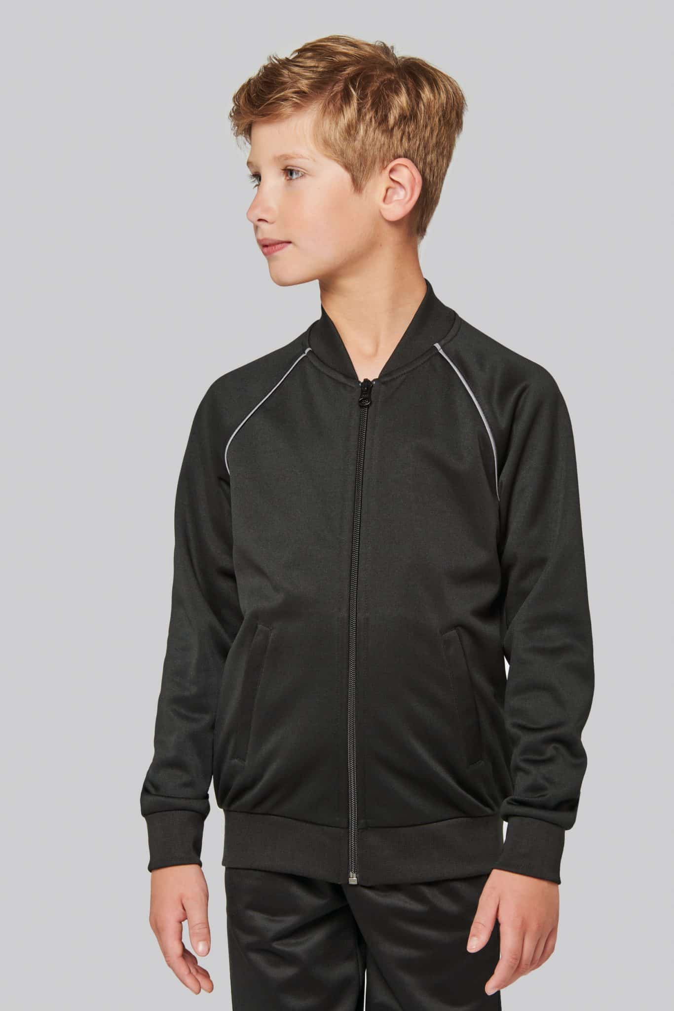 Miniature 1 pour Veste de survêtement zippée avec liseré enfant