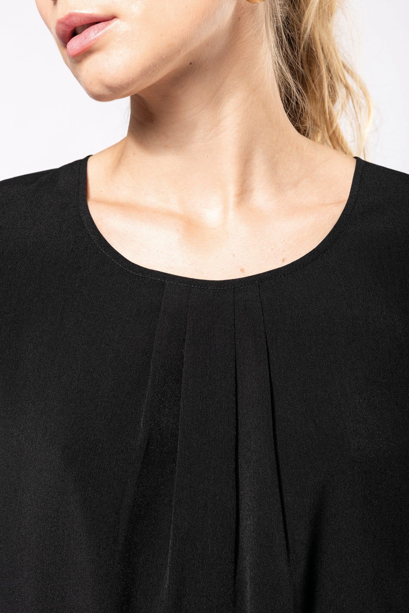 Miniature 5 pour Blouse crêpe manches courtes femme