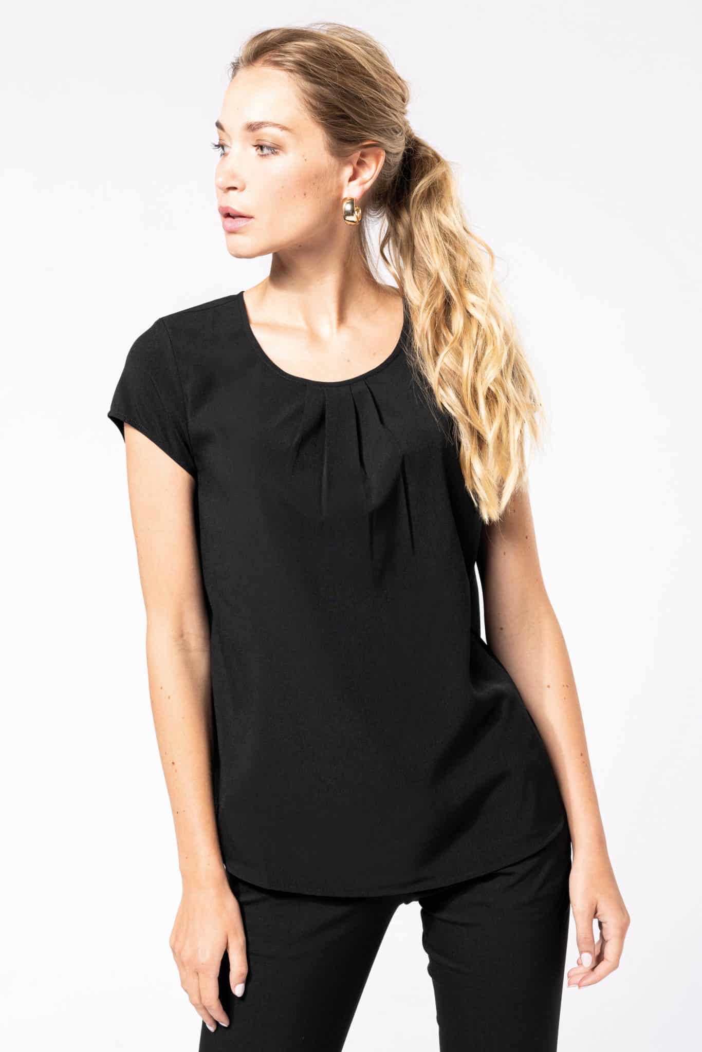 Miniature 1 pour Blouse crêpe manches courtes femme
