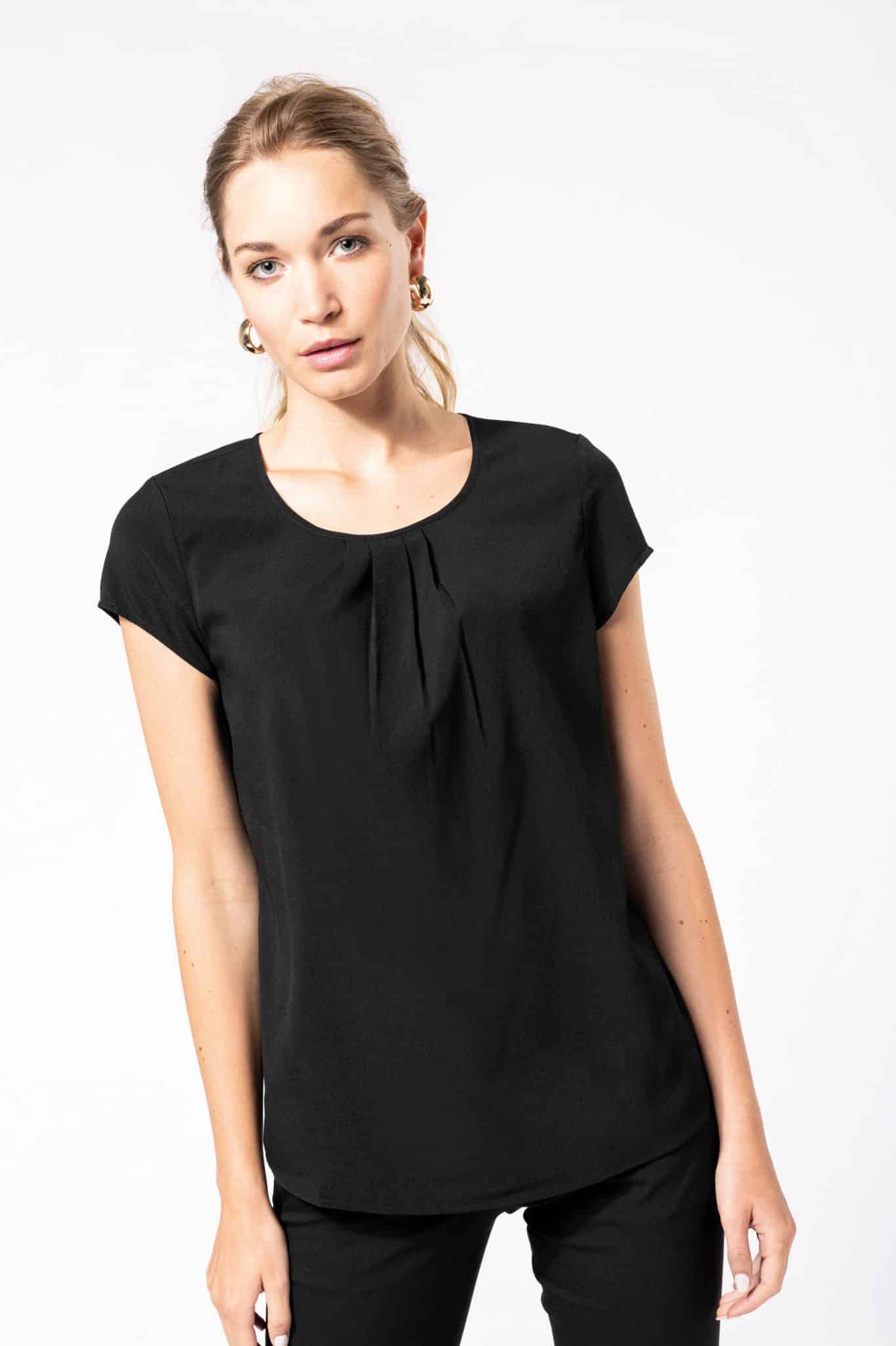 Miniature 3 pour Blouse crêpe manches courtes femme