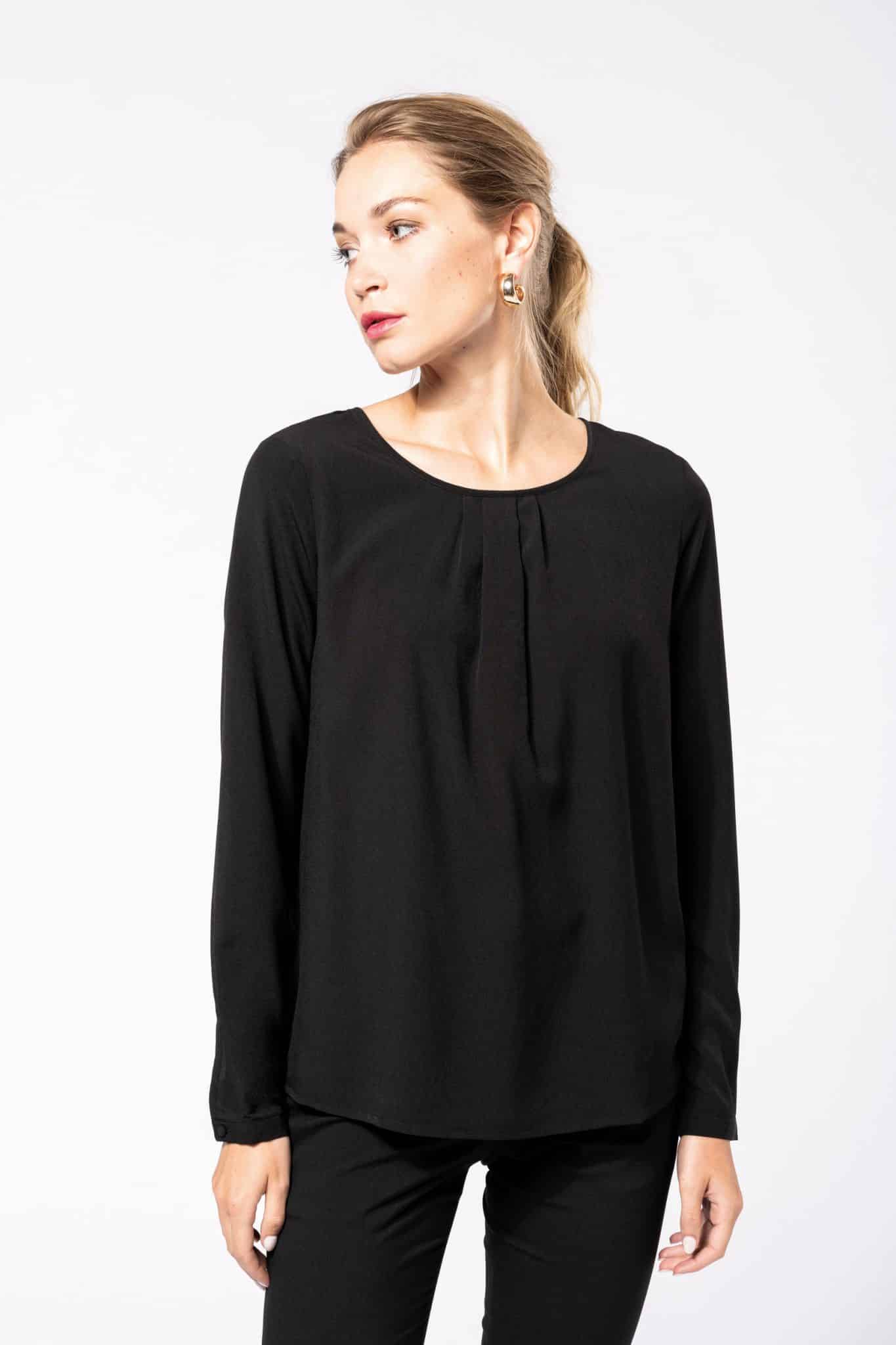 Miniature 1 pour Blouse crêpe manches longues femme
