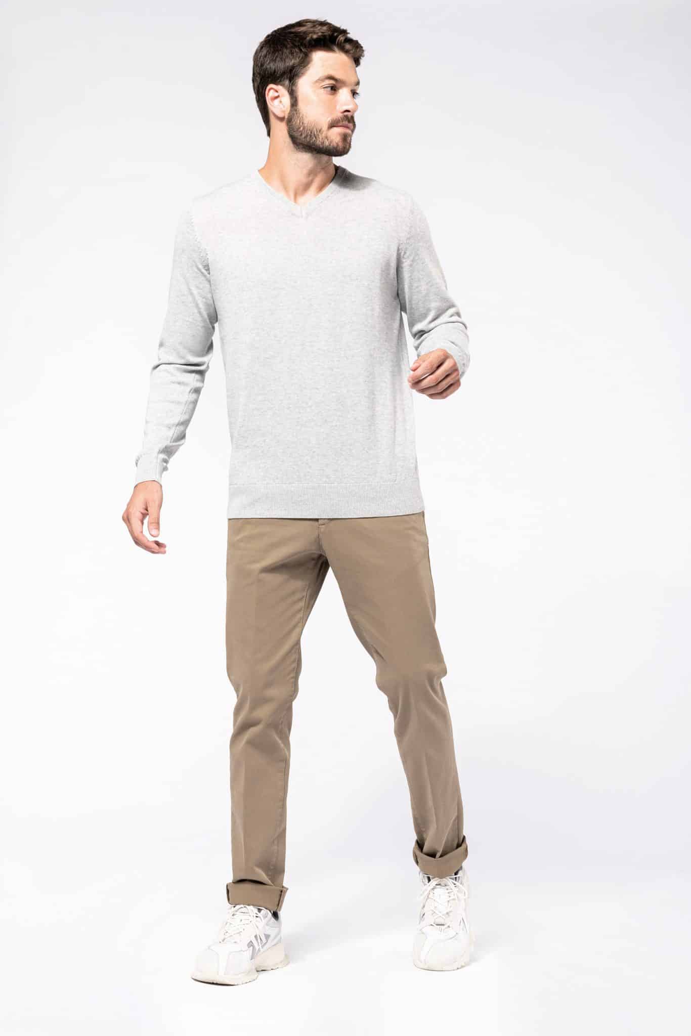Miniature 4 pour Pull col en V écoresponsable homme