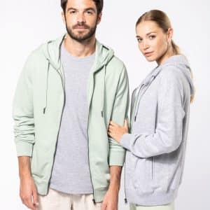 Visuel Sweat-shirt french terry écoresponsable zippé à capuche unisexe
