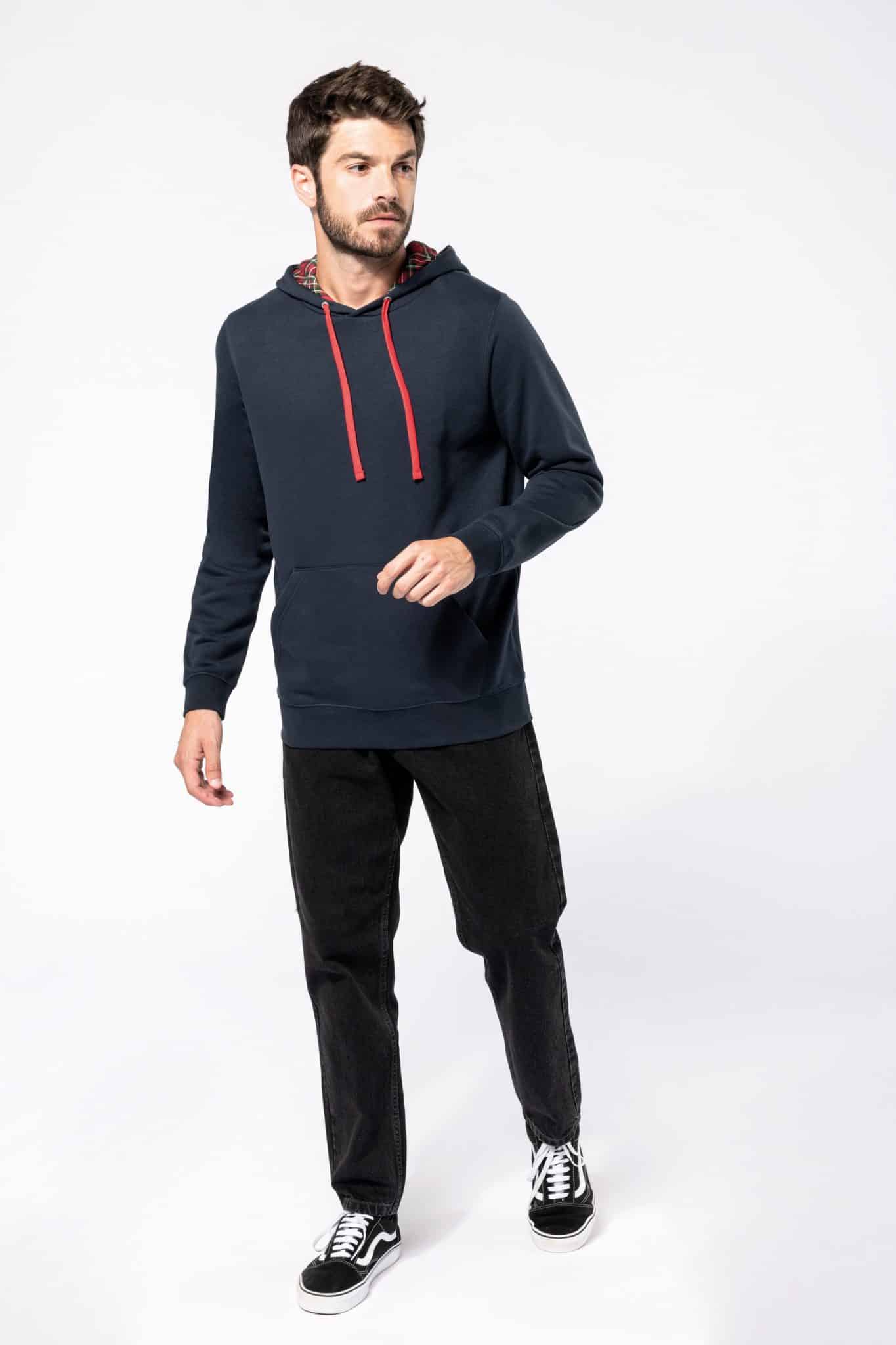 Miniature 4 pour Sweat-shirt à capuche contrastée à motifs unisexe