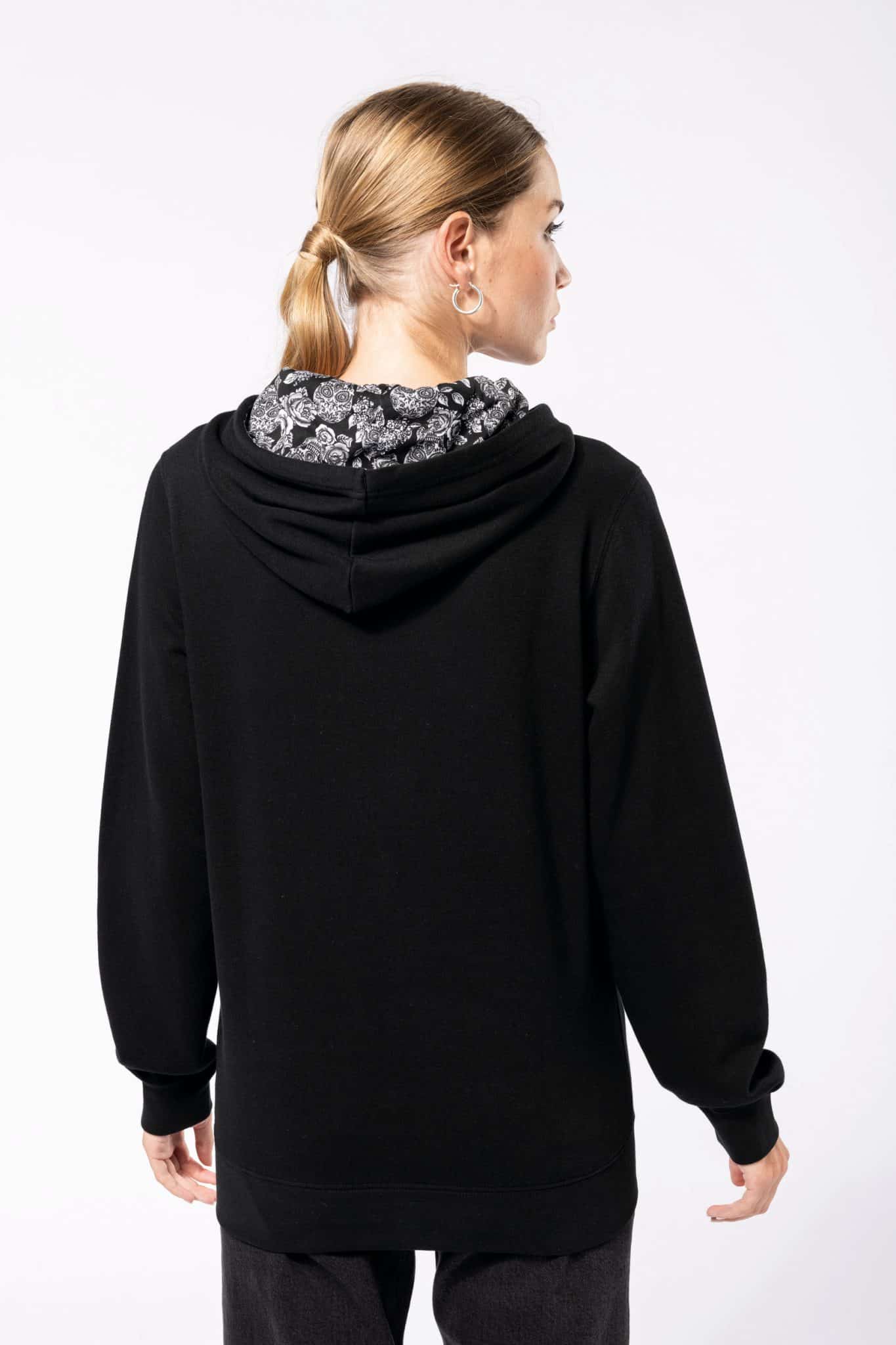 Miniature 6 pour Sweat-shirt à capuche contrastée à motifs unisexe