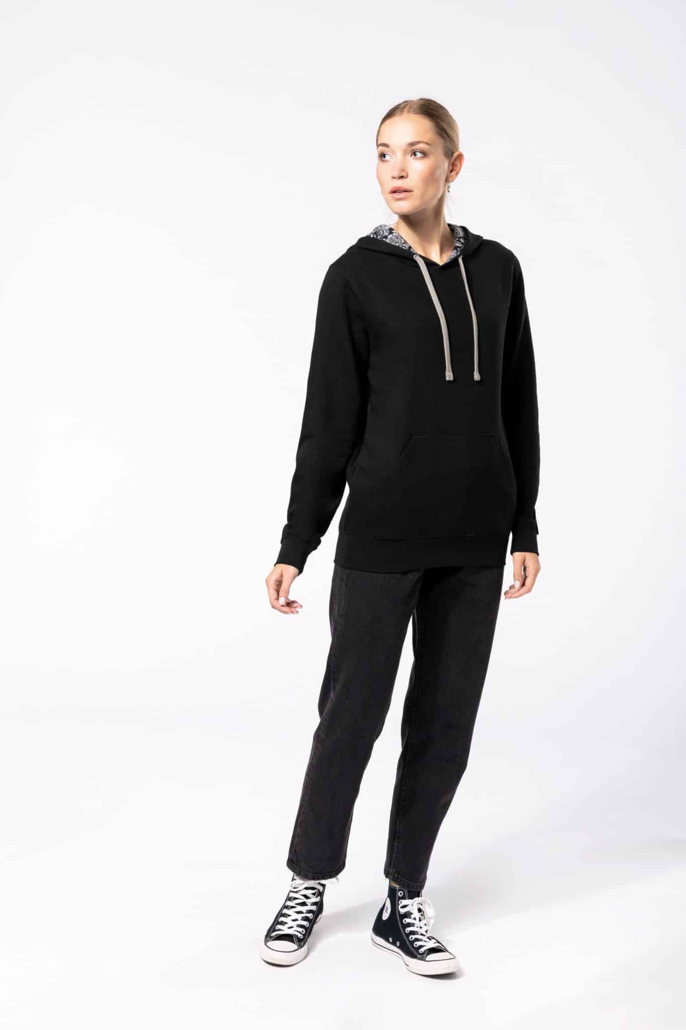 Miniature 7 pour Sweat-shirt à capuche contrastée à motifs unisexe