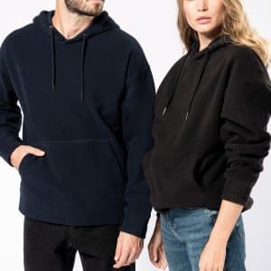 Visuel Sweat-shirt à capuche oversize en micropolaire recyclée unisexe