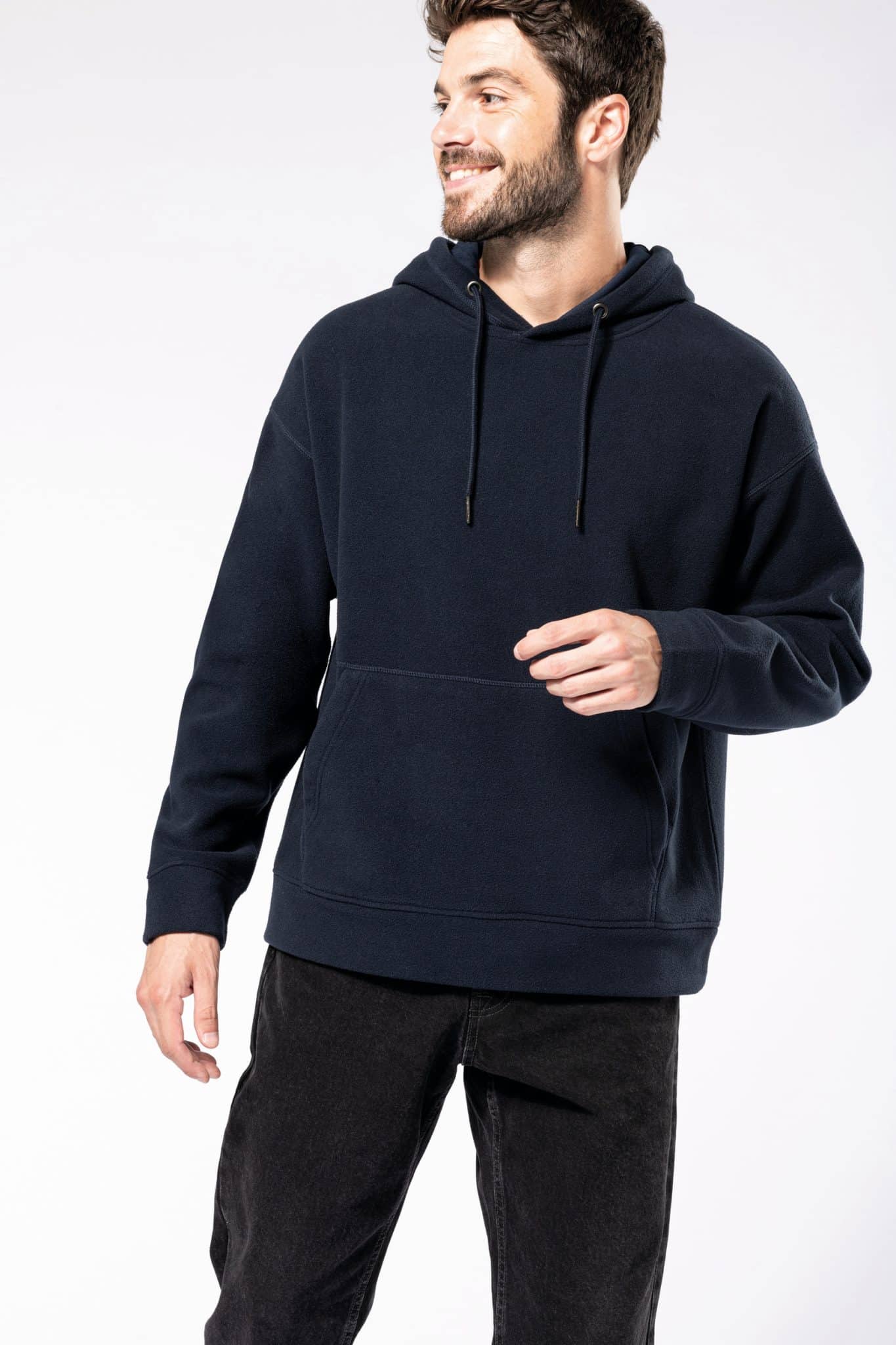 Miniature 2 pour Sweat-shirt à capuche oversize en micropolaire recyclée unisexe