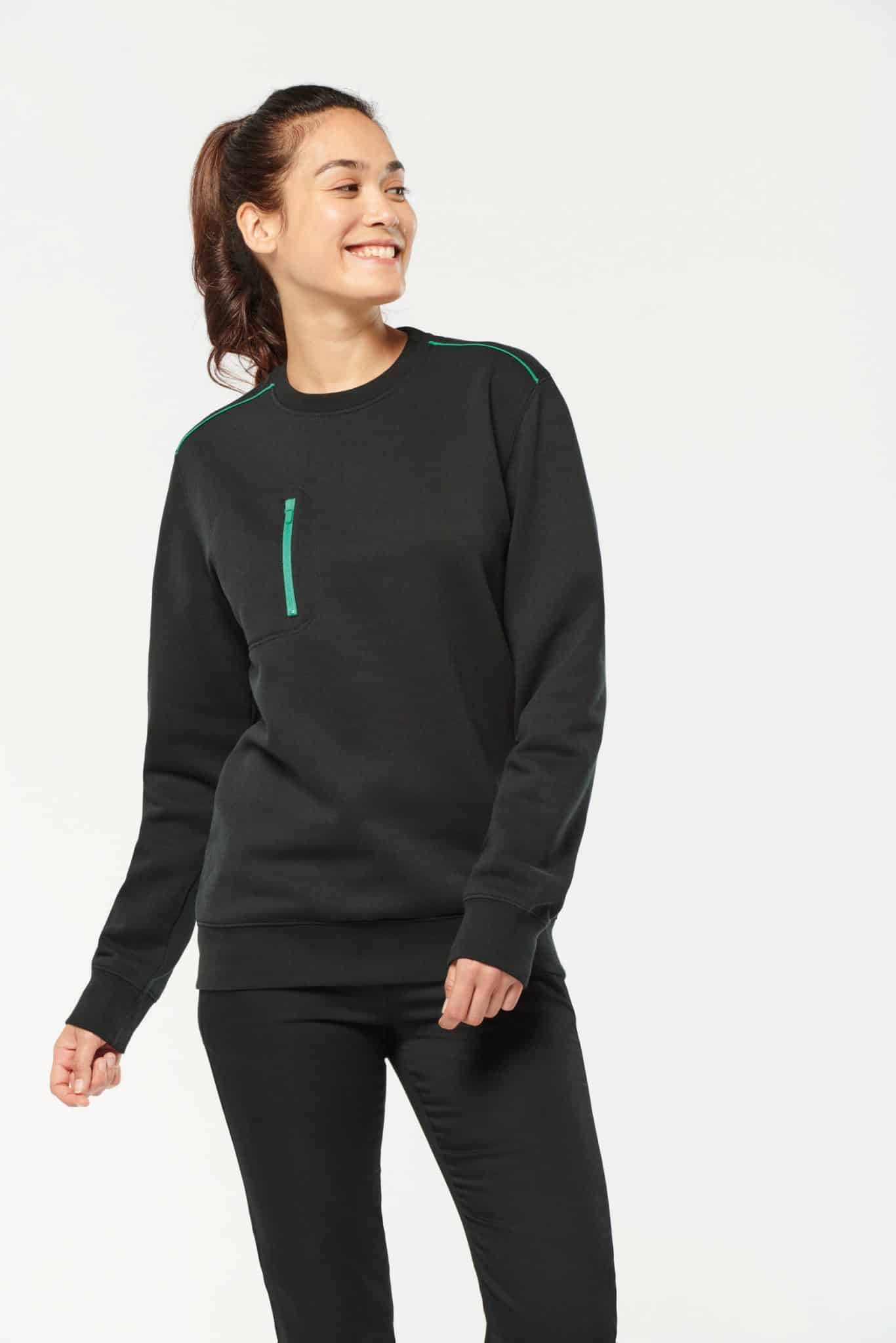 Miniature 10 pour Sweat-shirt Day To Day zip poche contrastée unisexe