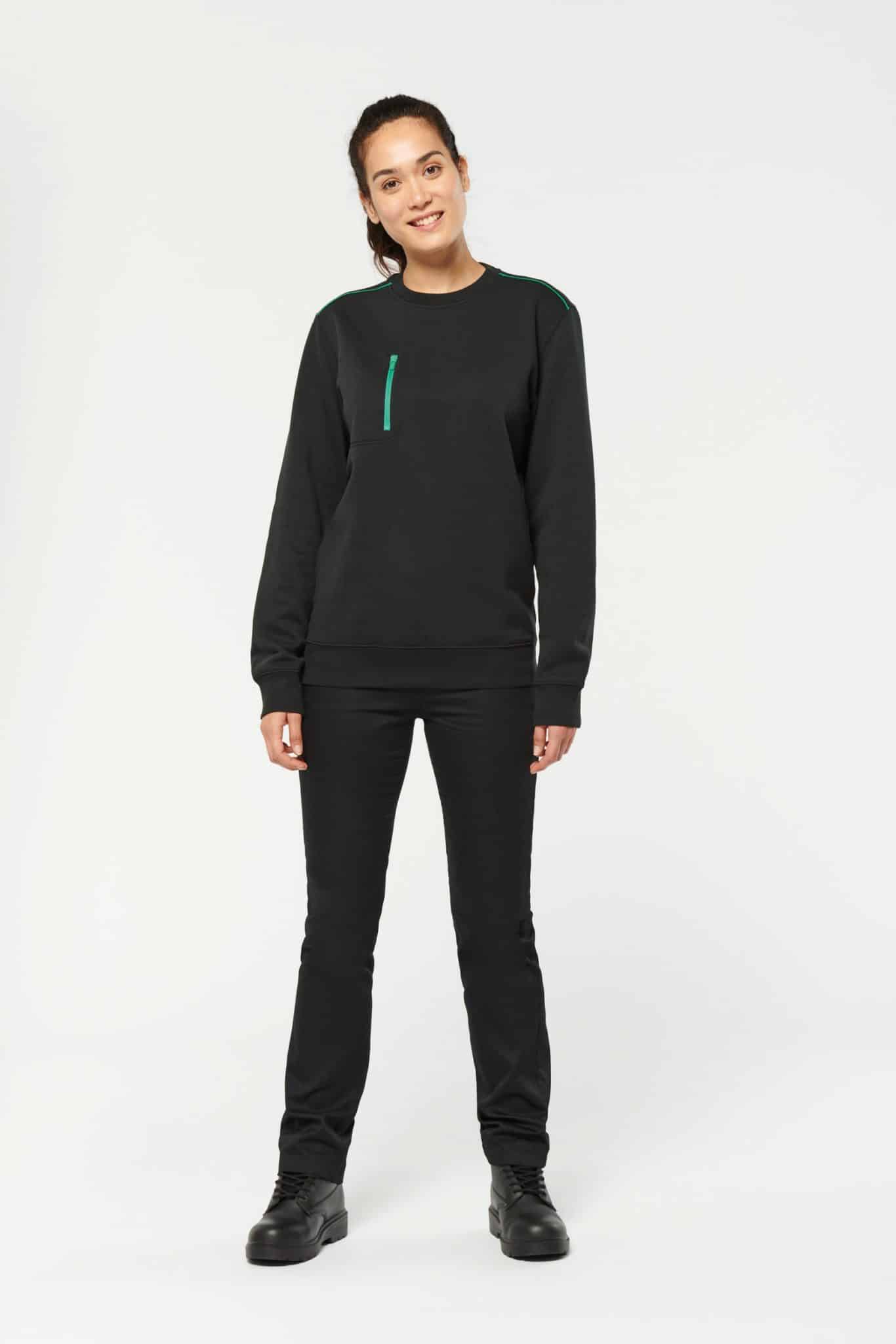 Miniature 11 pour Sweat-shirt Day To Day zip poche contrastée unisexe