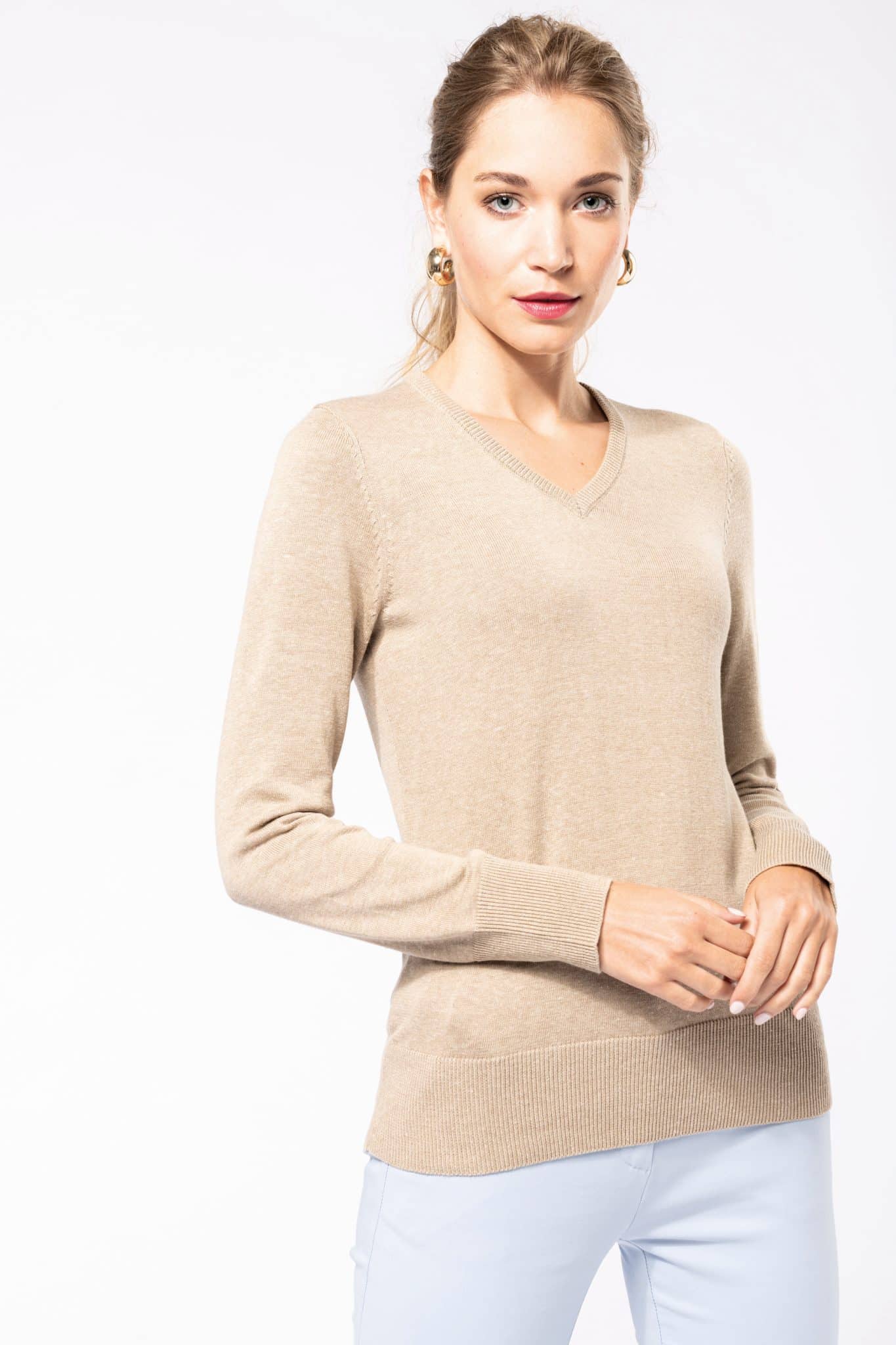 Miniature 3 pour Pull col V femme