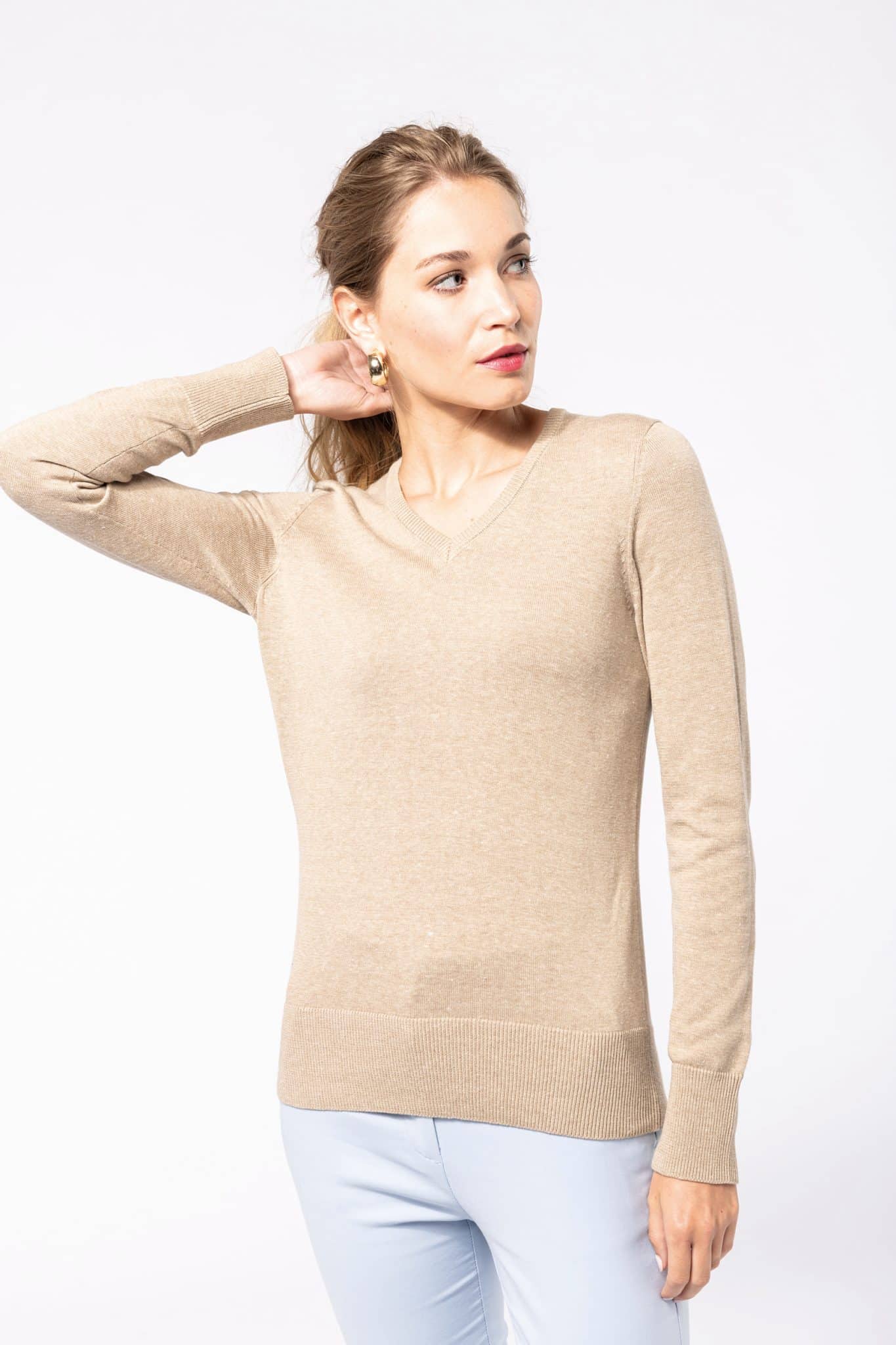 Miniature 1 pour Pull col V femme