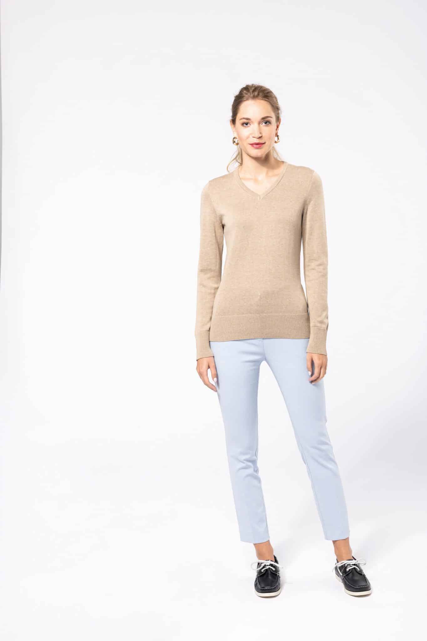 Miniature 4 pour Pull col V femme