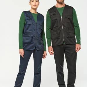 Visuel Gilet polycoton multipoches doublé unisexe