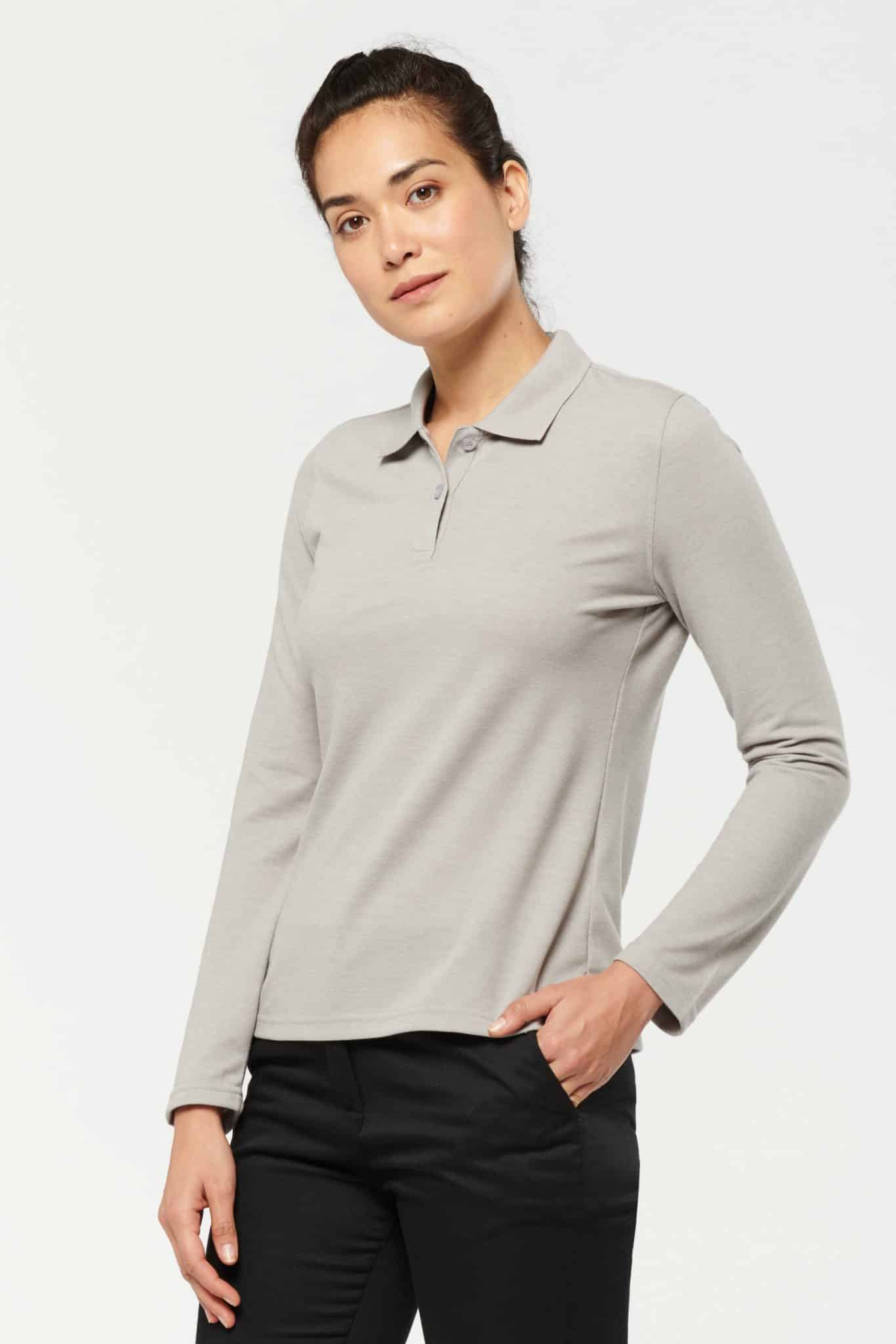 Miniature 3 pour Polo manches longues femme