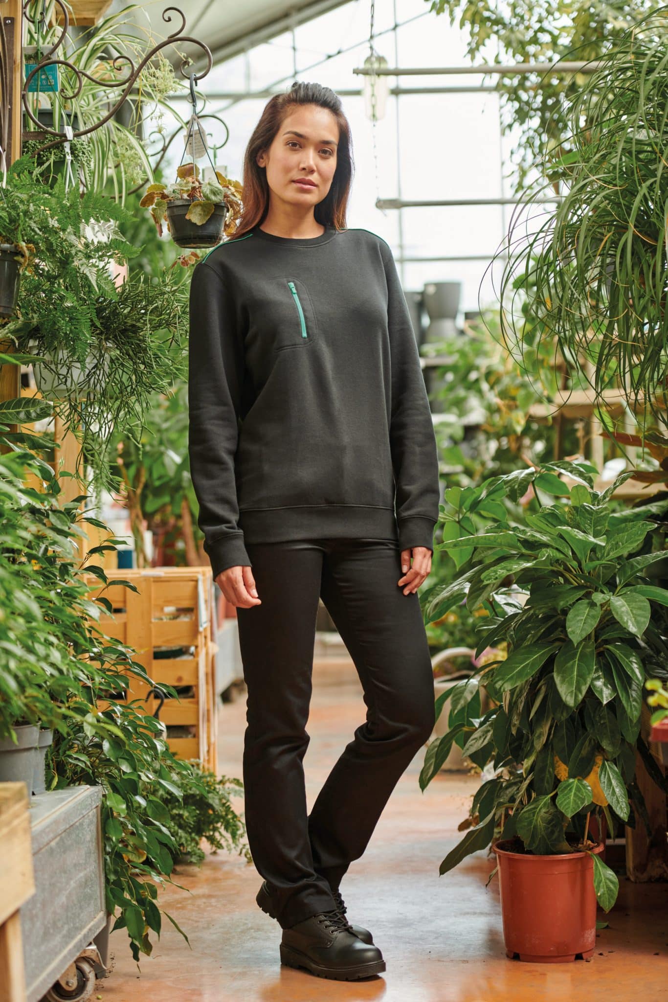 Miniature 21 pour Sweat-shirt Day To Day zip poche contrastée unisexe