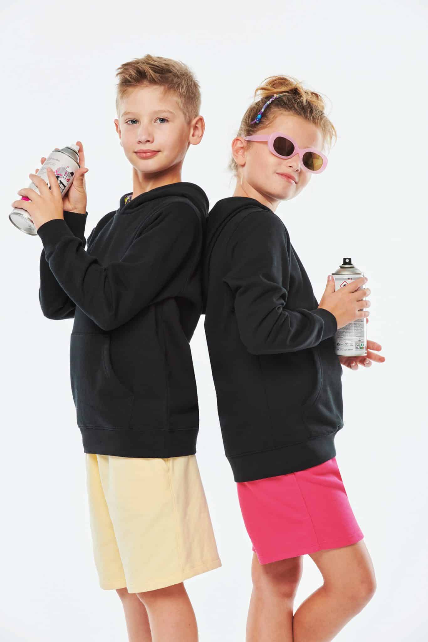 Miniature 17 pour Sweat-shirt à capuche contrastée à motifs enfant unisexe