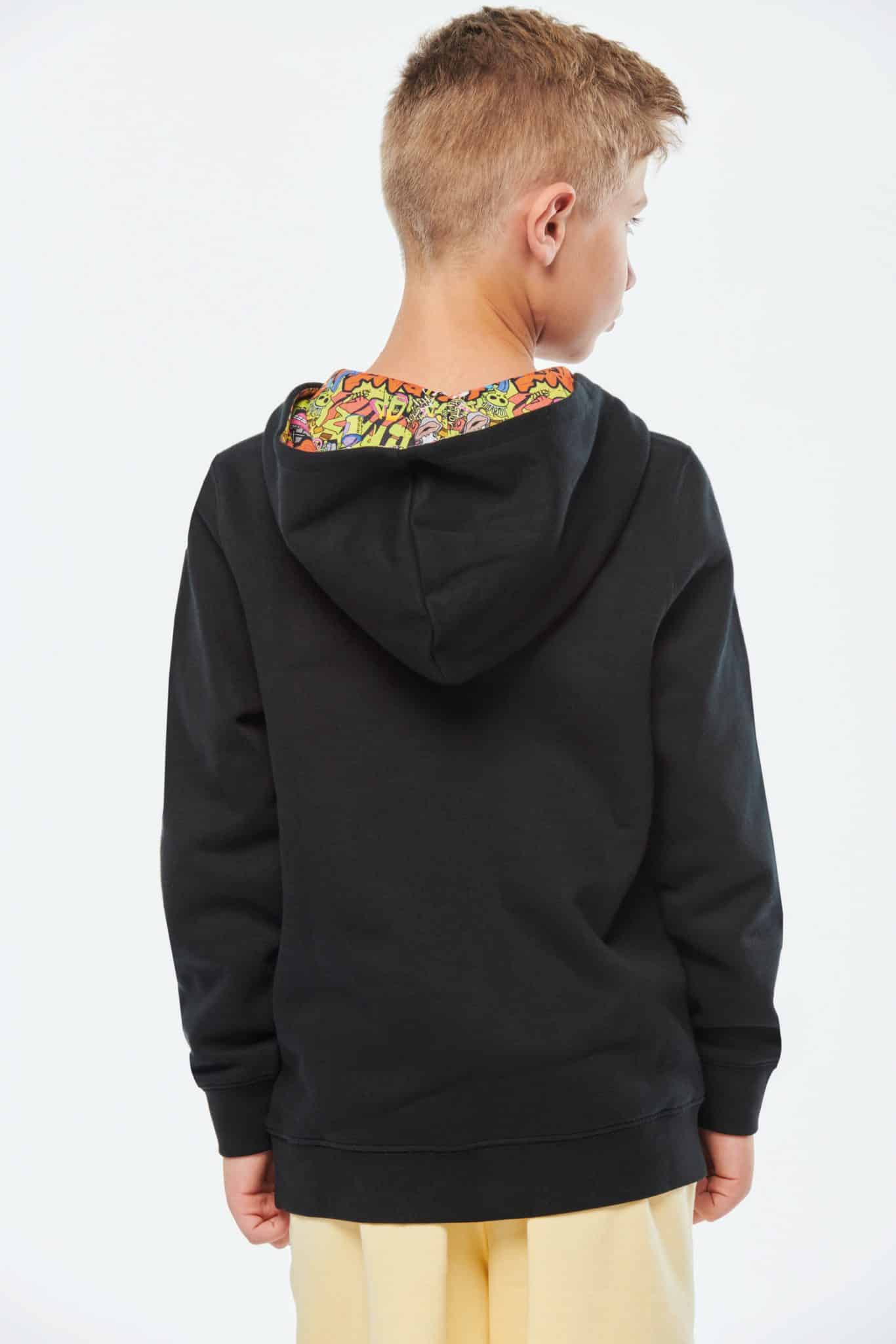 Miniature 11 pour Sweat-shirt à capuche contrastée à motifs enfant unisexe