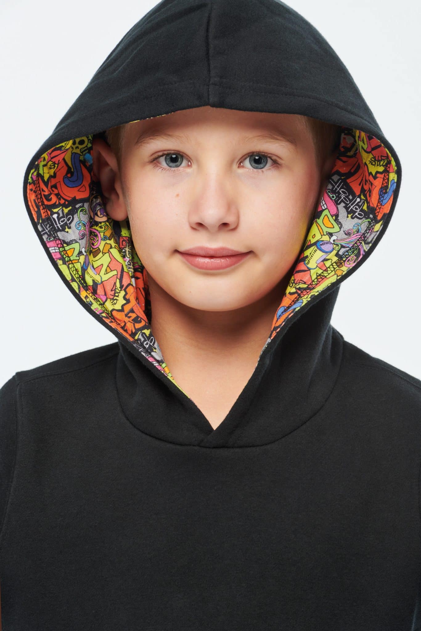 Miniature 18 pour Sweat-shirt à capuche contrastée à motifs enfant unisexe