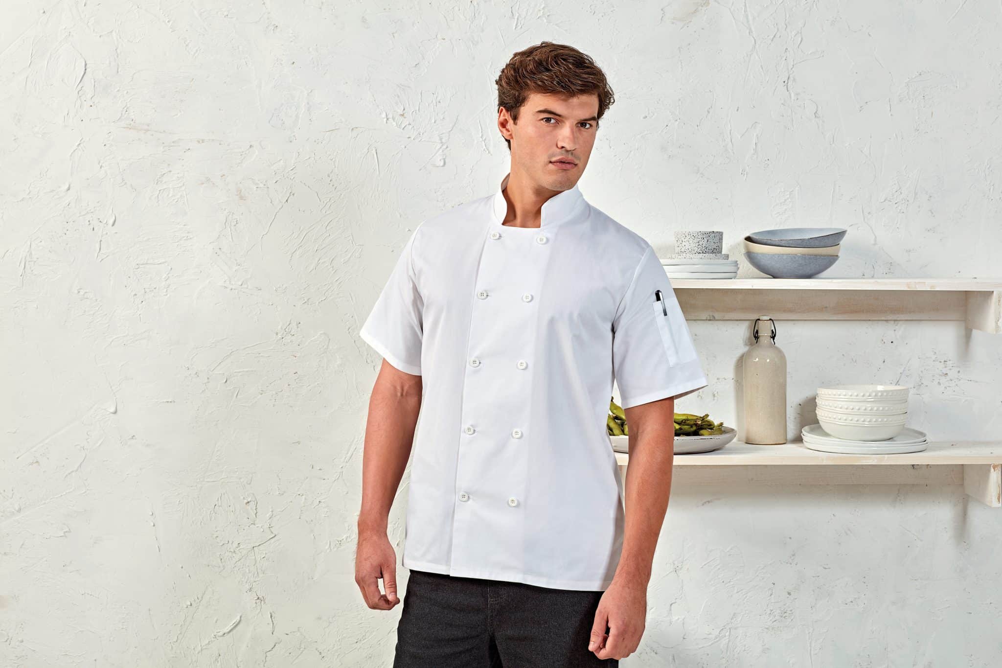 Miniature 1 pour Veste de cuisine manches courtes